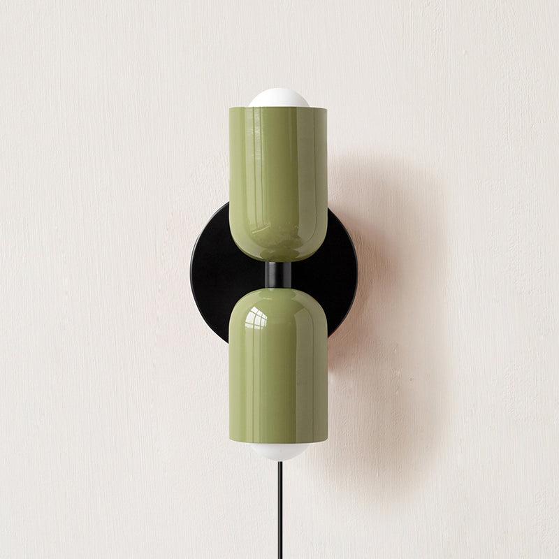 Lustra Wall Lamp Green Black Minimalist Plug-In-Neutral Decor