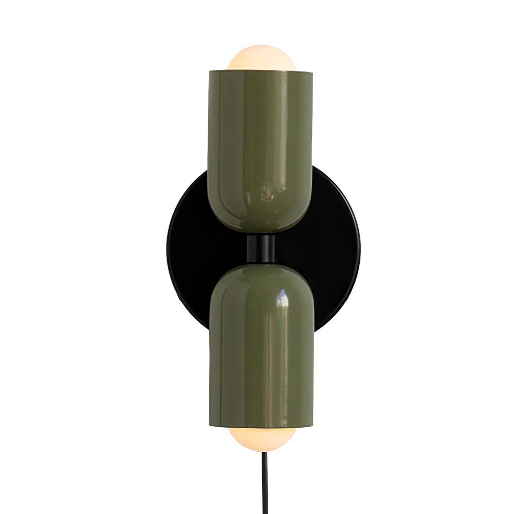 Lustra Wall Lamp Green Black Minimalist Plug-In-Neutral Decor