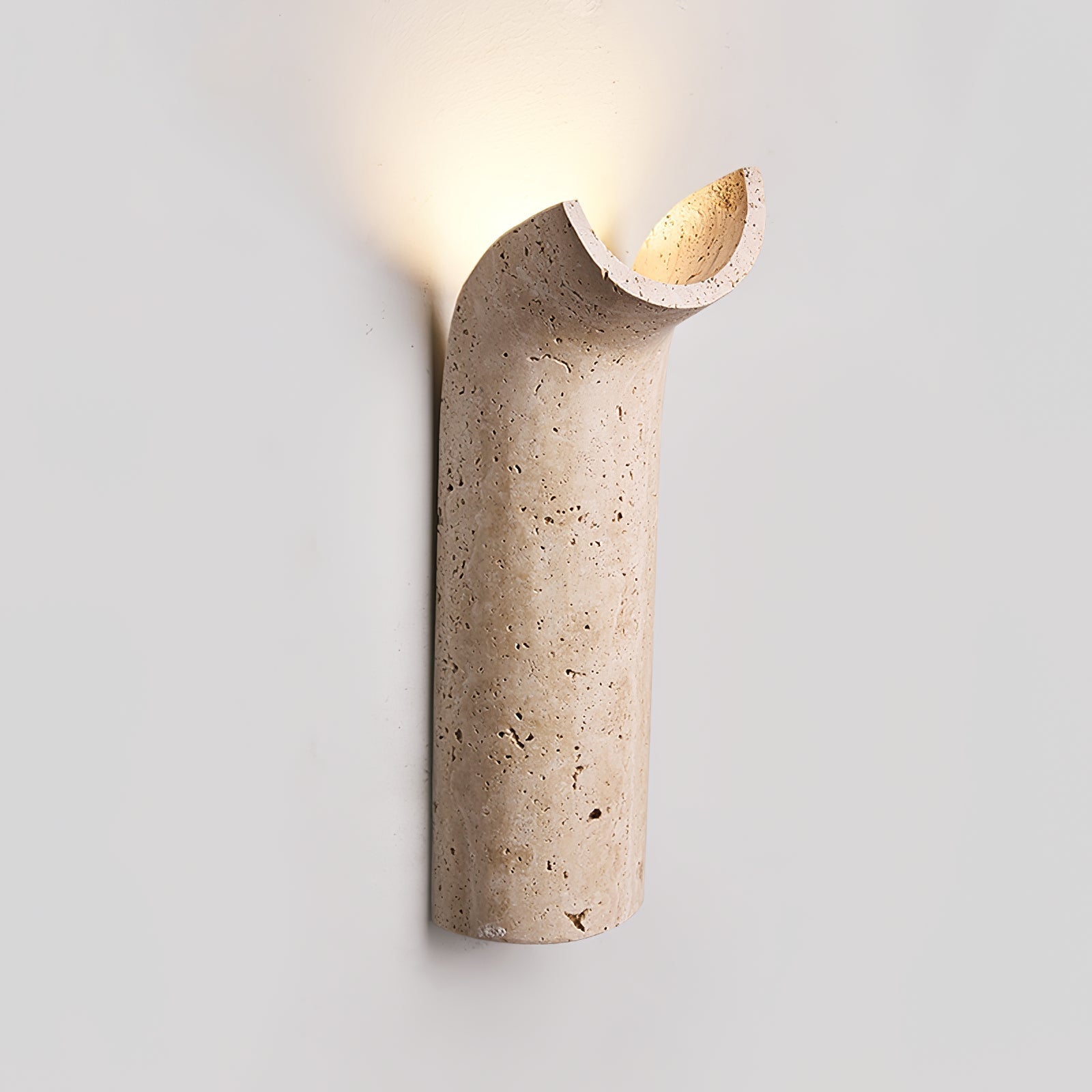 Lycoris Travertine Tapered Wall Light-Neutral Decor