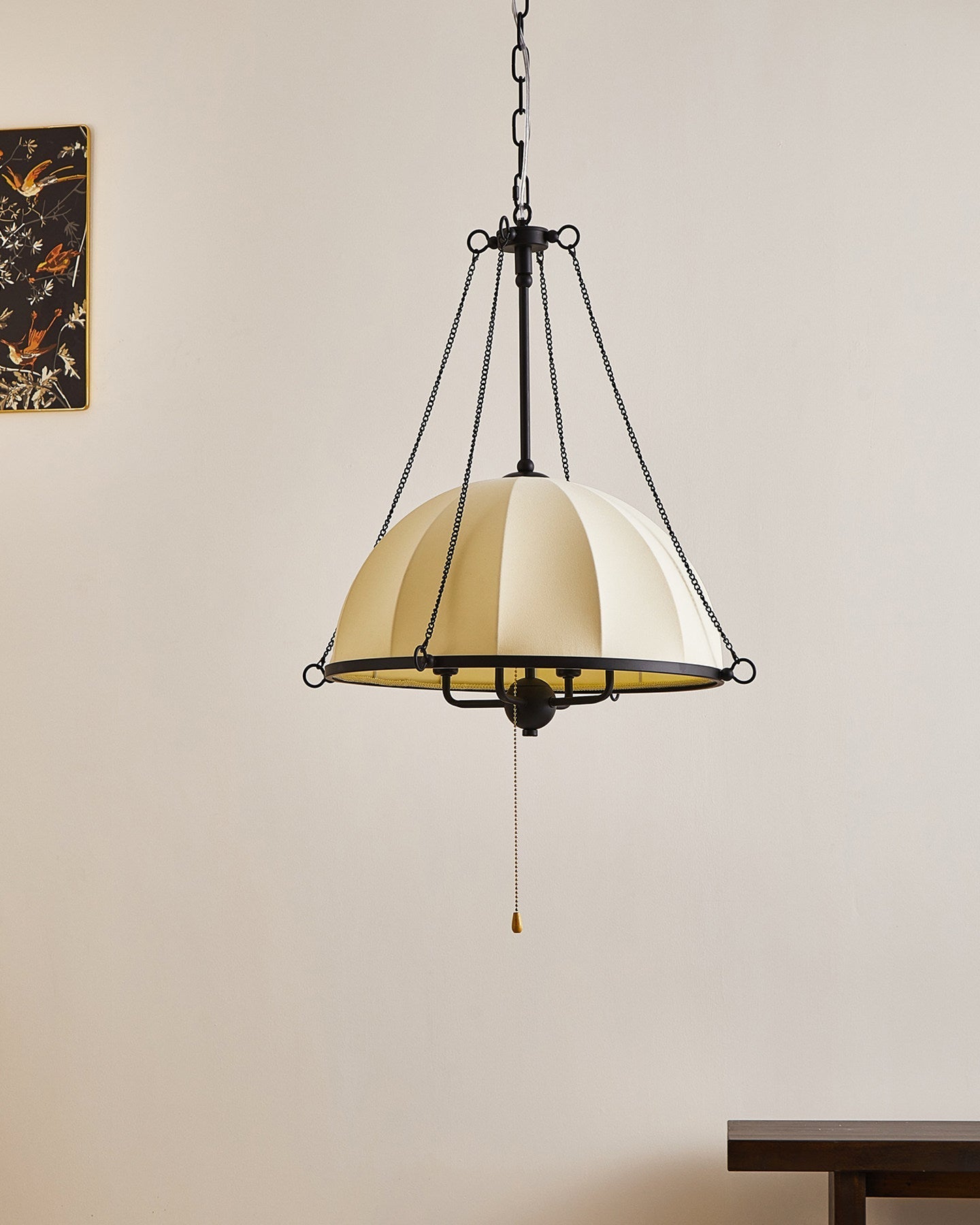 Detail shot of the brass finish on the Covina Pendant Lamp.