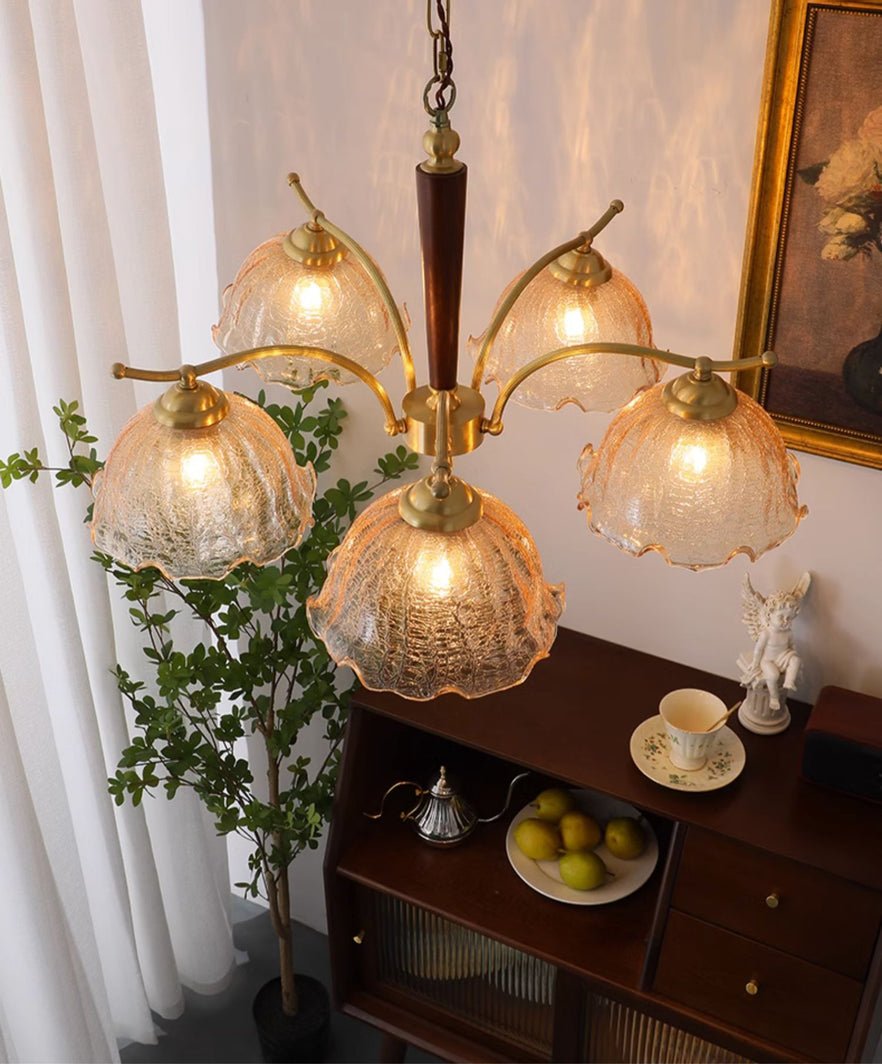 Orchid Vintage Glass Chandelier-Neutral Decor
