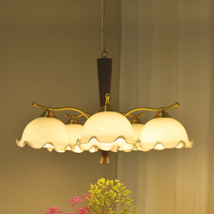 Orchid Vintage Glass Chandelier-Neutral Decor