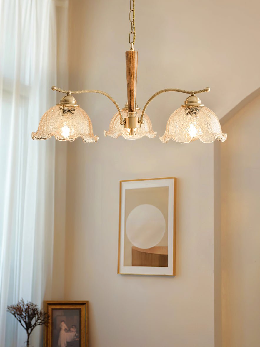 Orchid Vintage Glass Chandelier-Neutral Decor