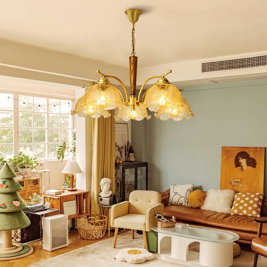 Orchid Vintage Glass Chandelier-Neutral Decor