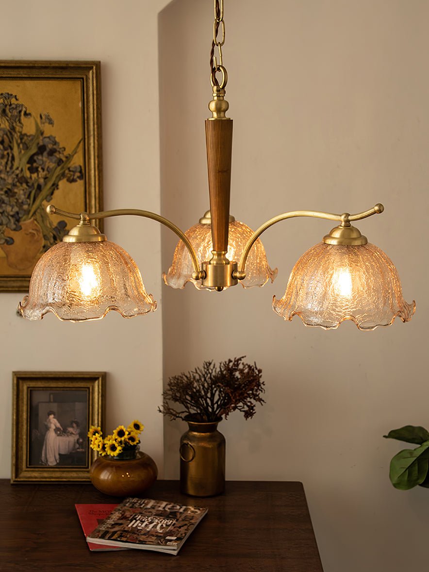 Orchid Vintage Glass Chandelier-Neutral Decor