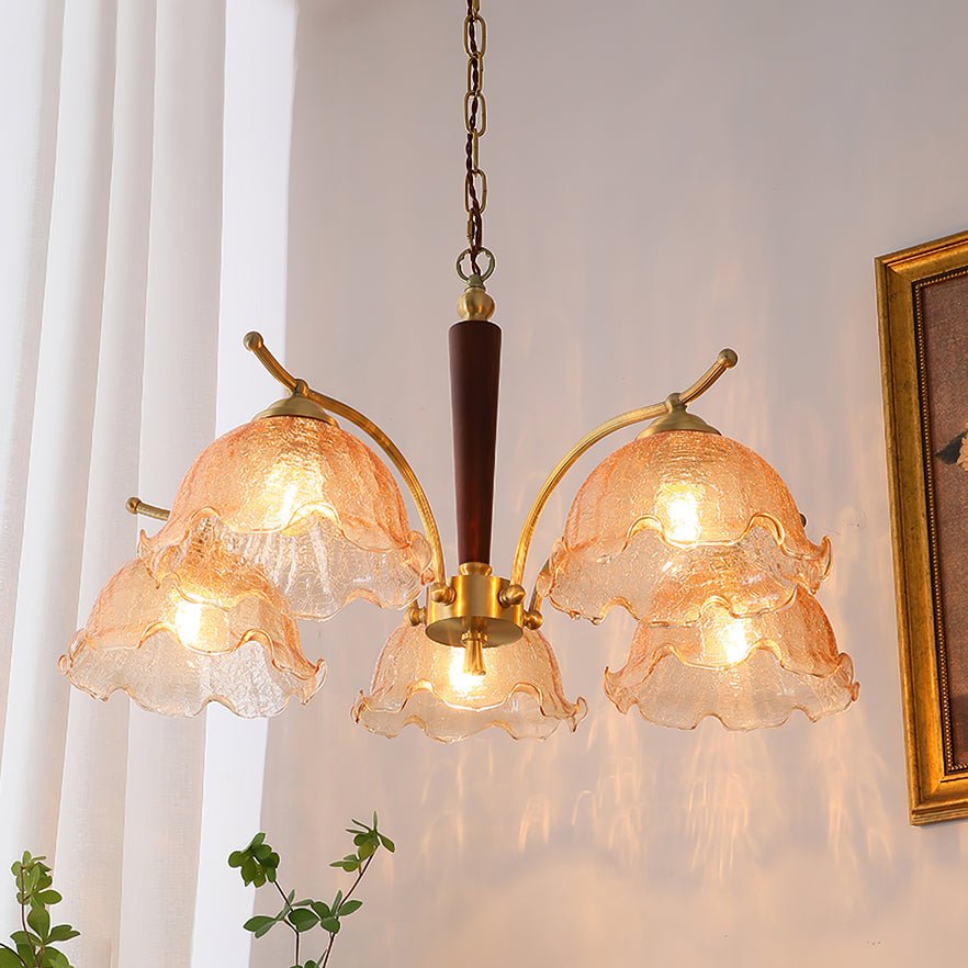 Orchid Vintage Glass Chandelier-Neutral Decor