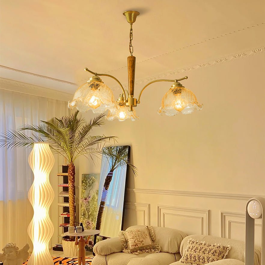 Orchid Vintage Glass Chandelier-Neutral Decor
