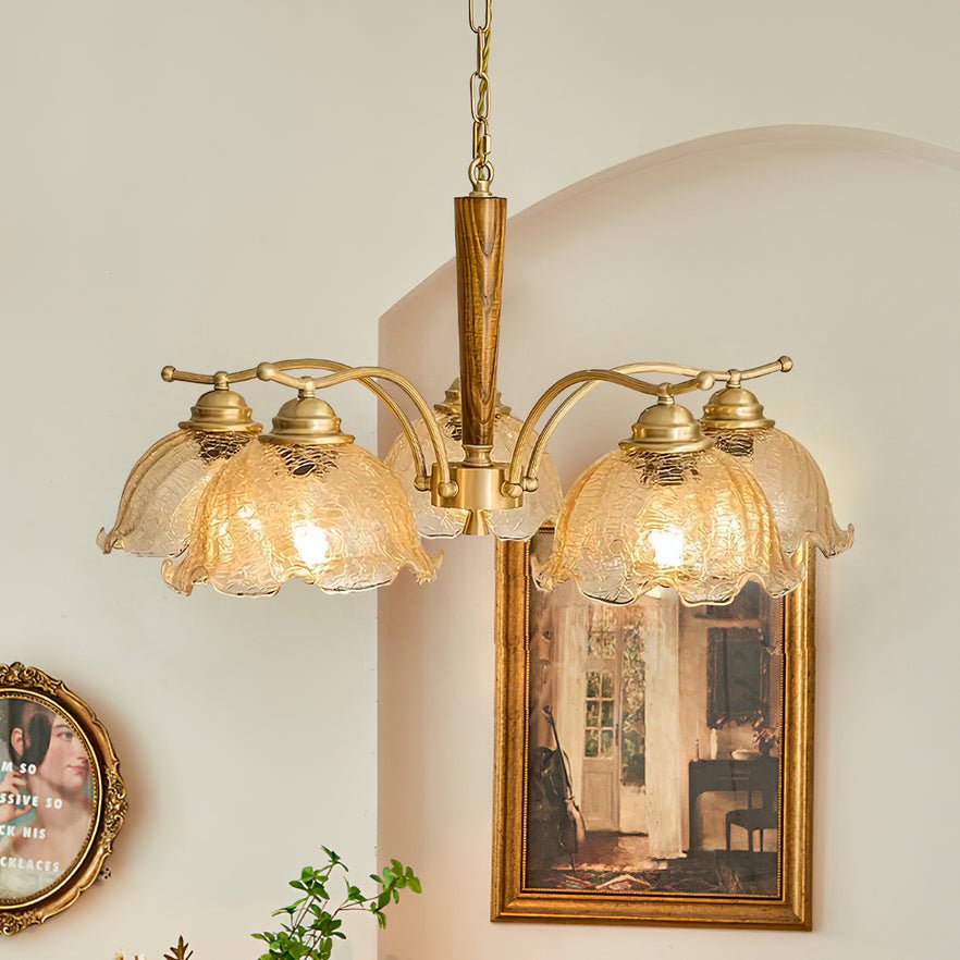Orchid Vintage Glass Chandelier-Neutral Decor