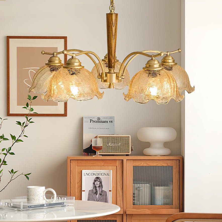 Orchid Vintage Glass Chandelier-Neutral Decor