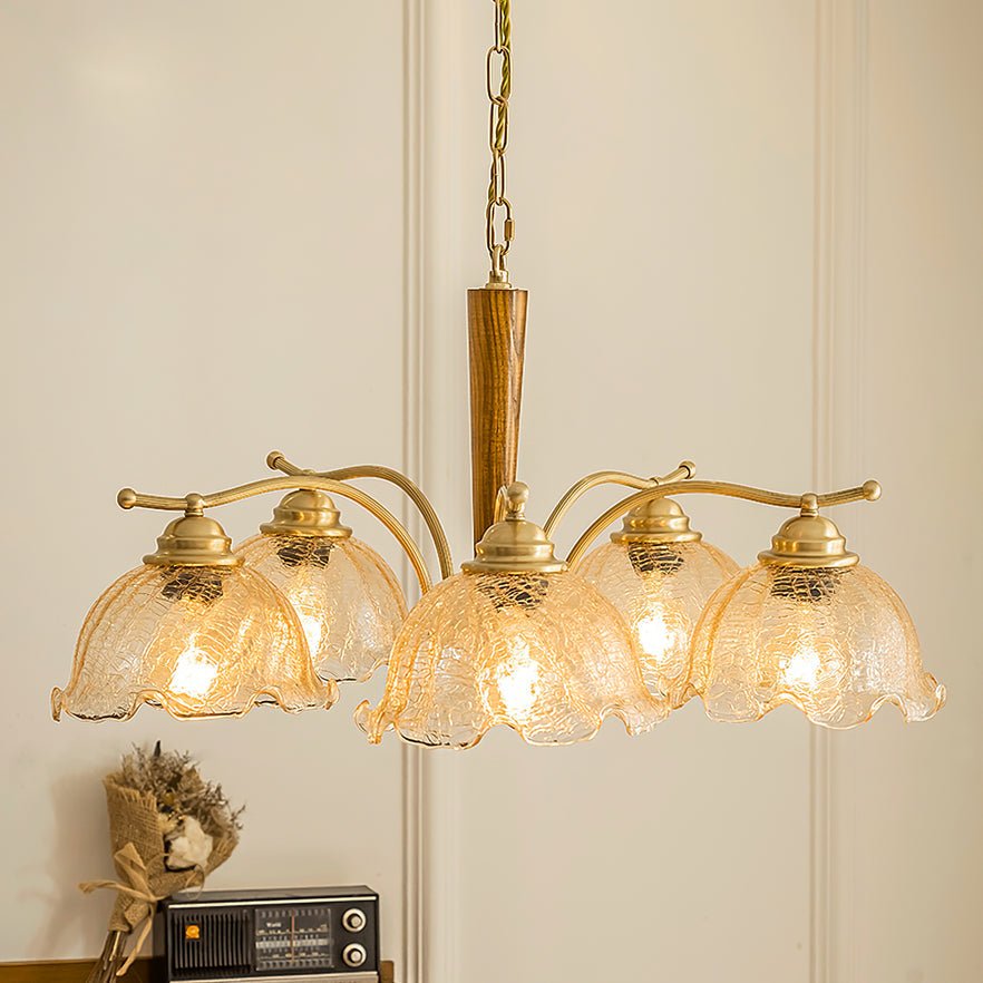 Orchid Vintage Glass Chandelier-Neutral Decor