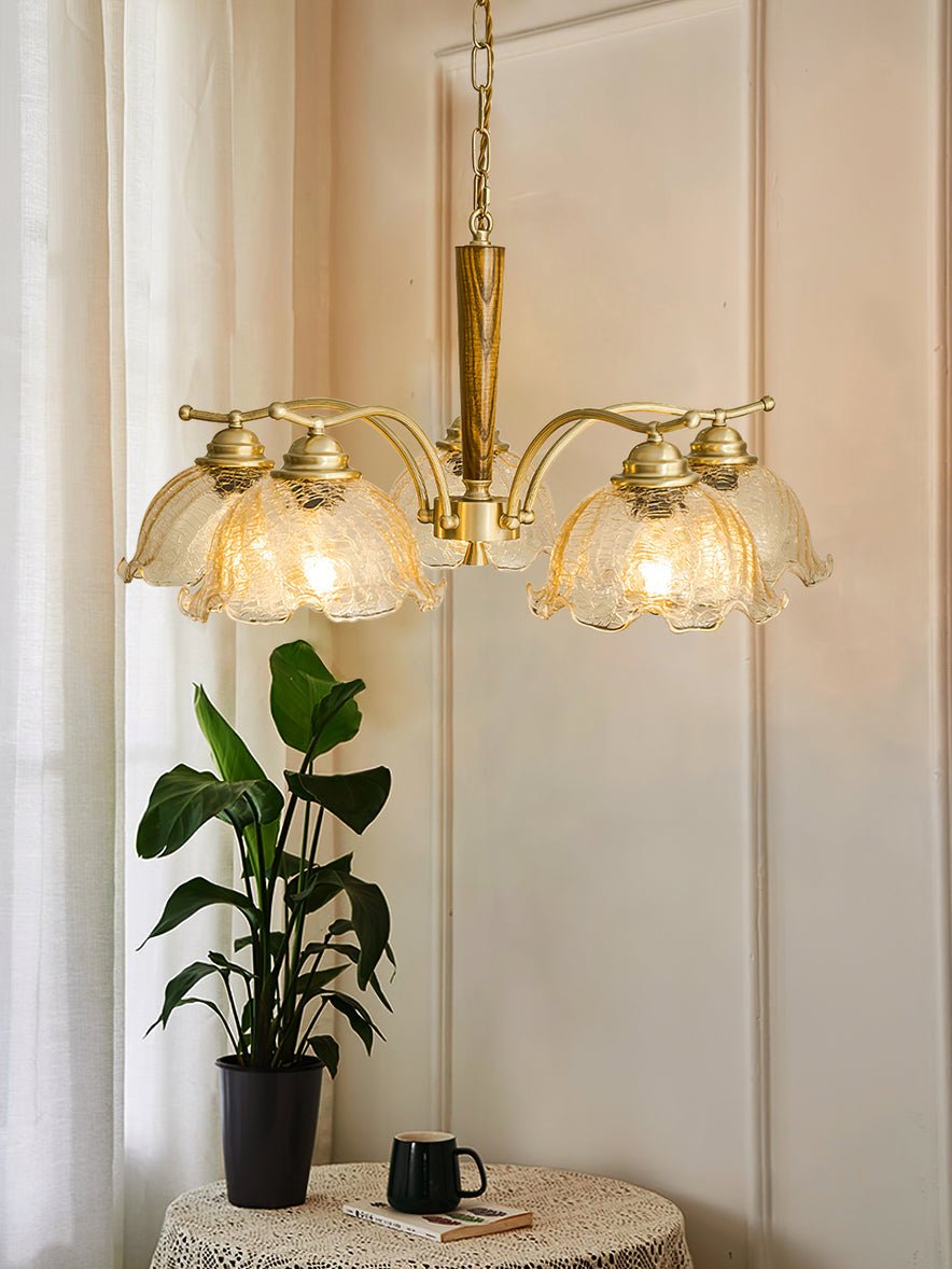 Orchid Vintage Glass Chandelier-Neutral Decor