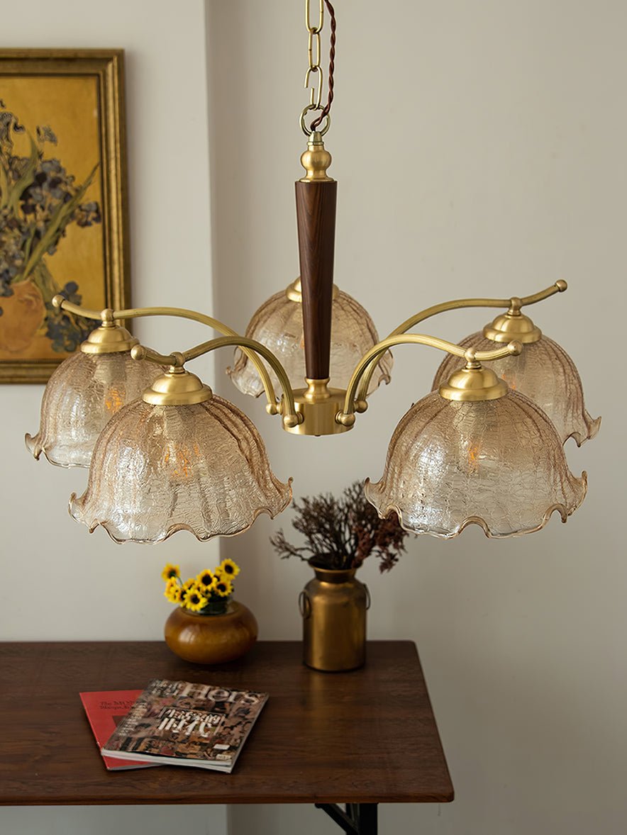 Orchid Vintage Glass Chandelier-Neutral Decor
