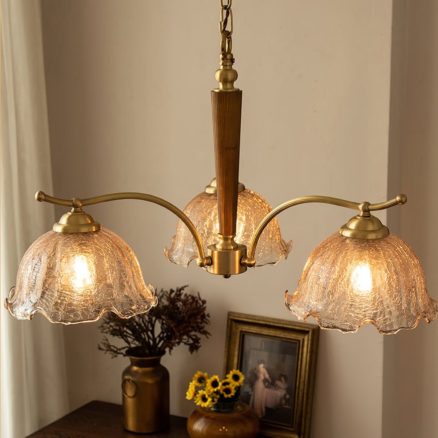 Orchid Vintage Glass Chandelier-Neutral Decor