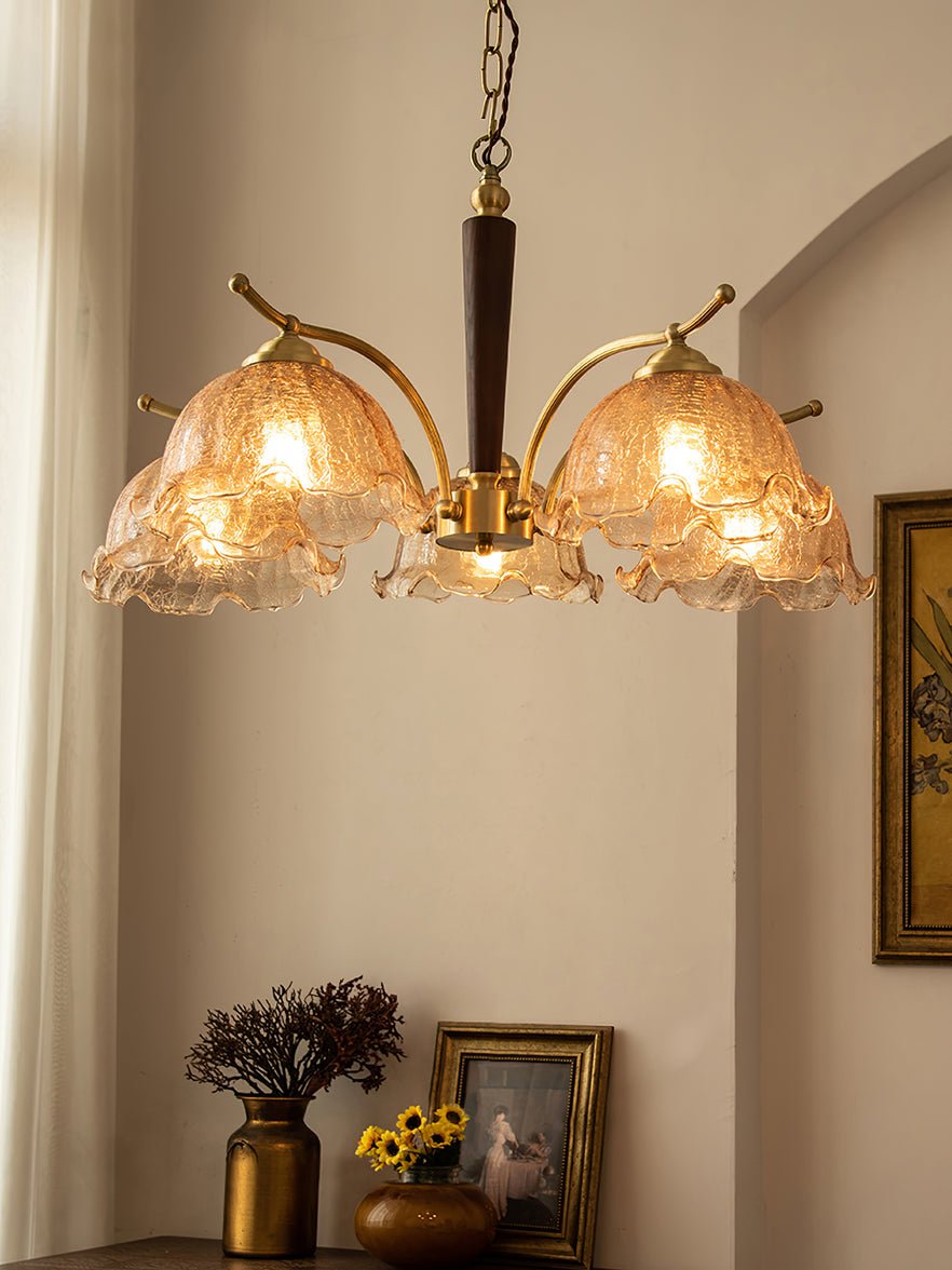 Orchid Vintage Glass Chandelier-Neutral Decor
