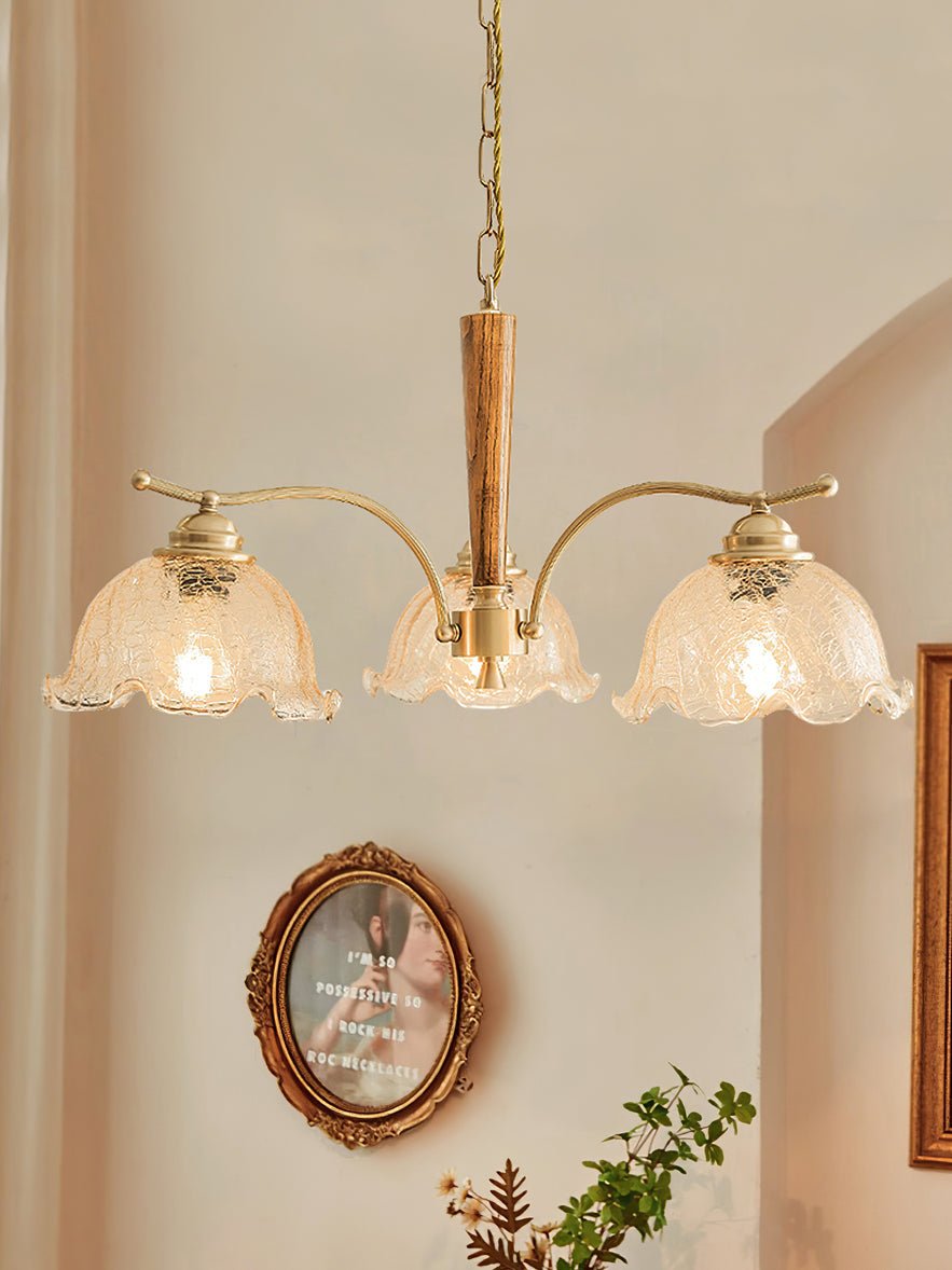 Orchid Vintage Glass Chandelier-Neutral Decor