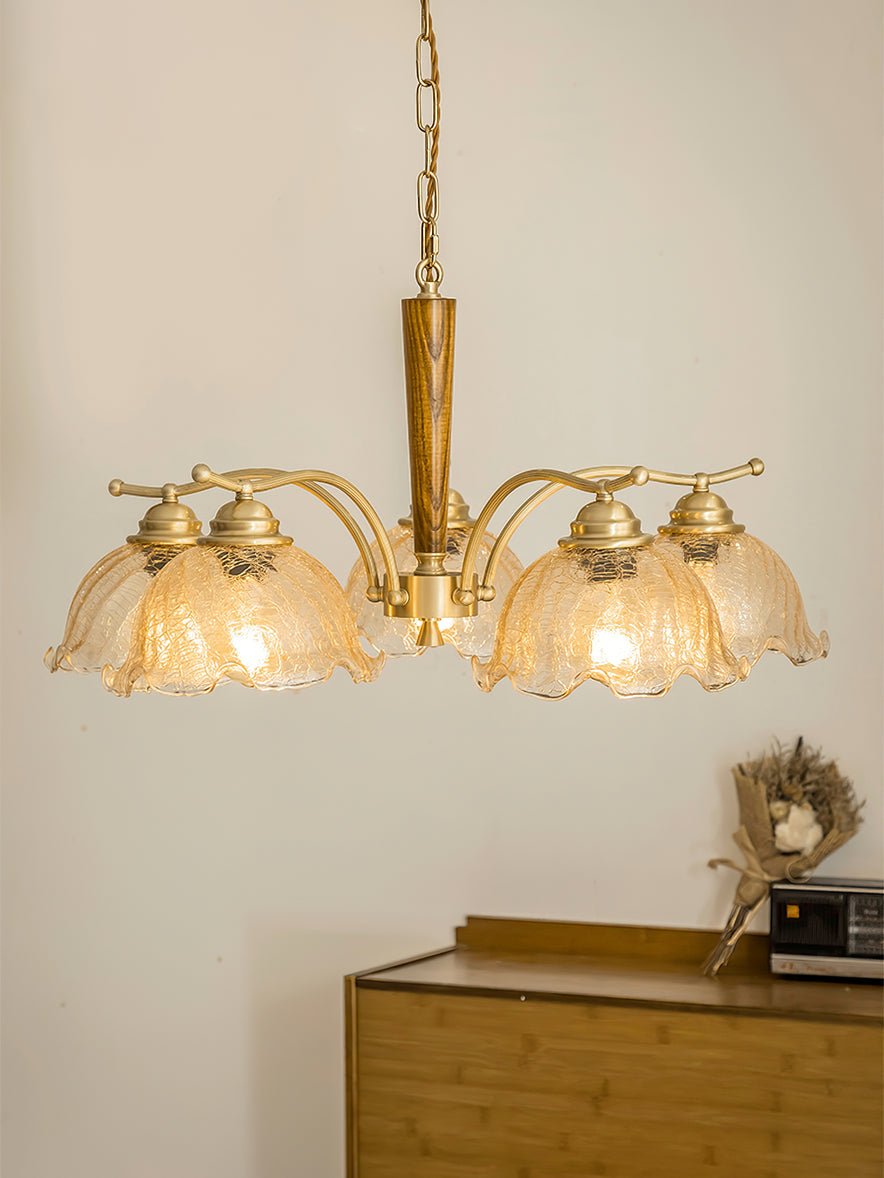 Orchid Vintage Glass Chandelier-Neutral Decor