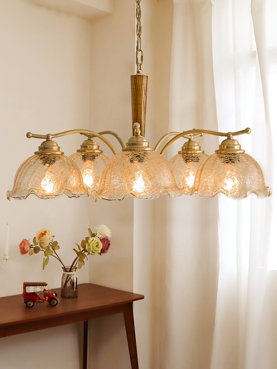 Orchid Vintage Glass Chandelier-Neutral Decor