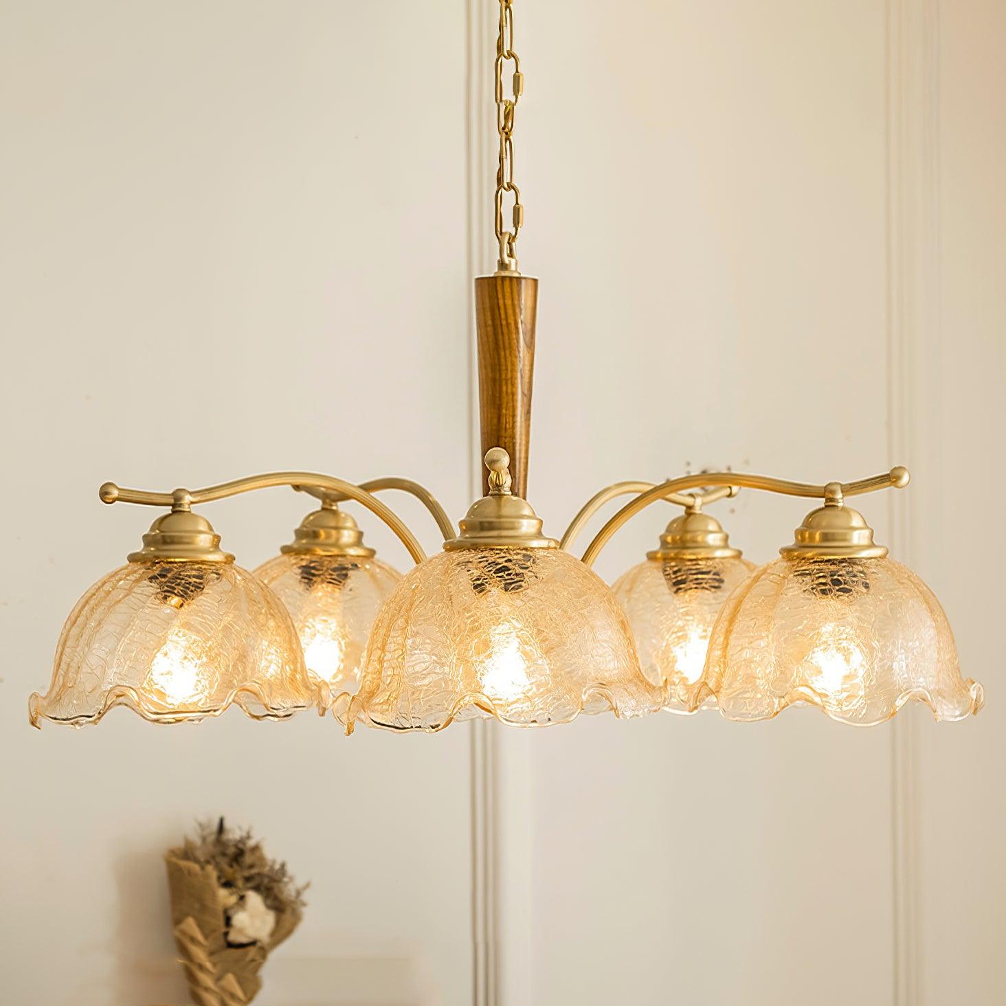 Orchid Vintage Glass Chandelier-Neutral Decor