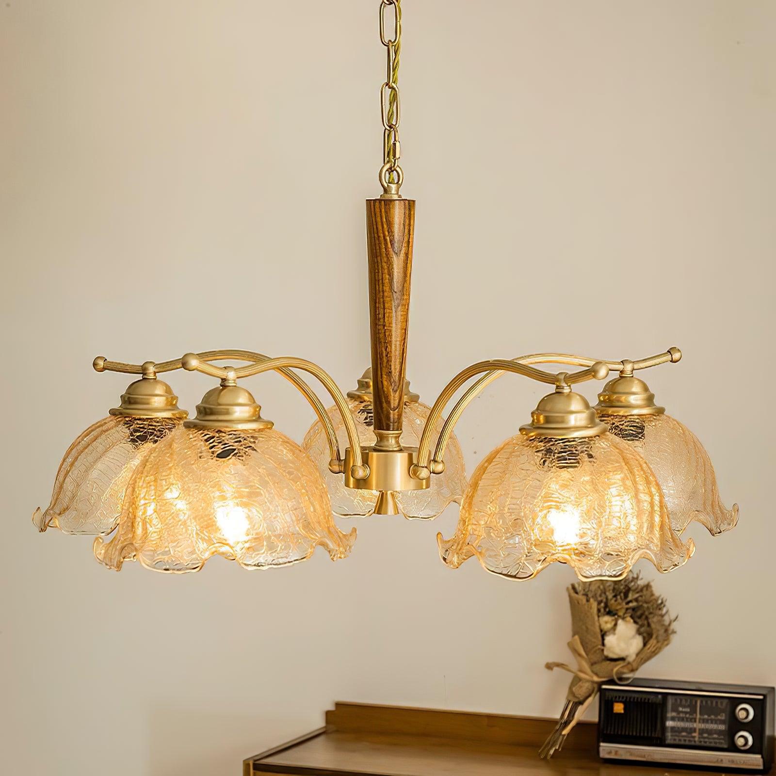 Orchid Vintage Glass Chandelier-Neutral Decor