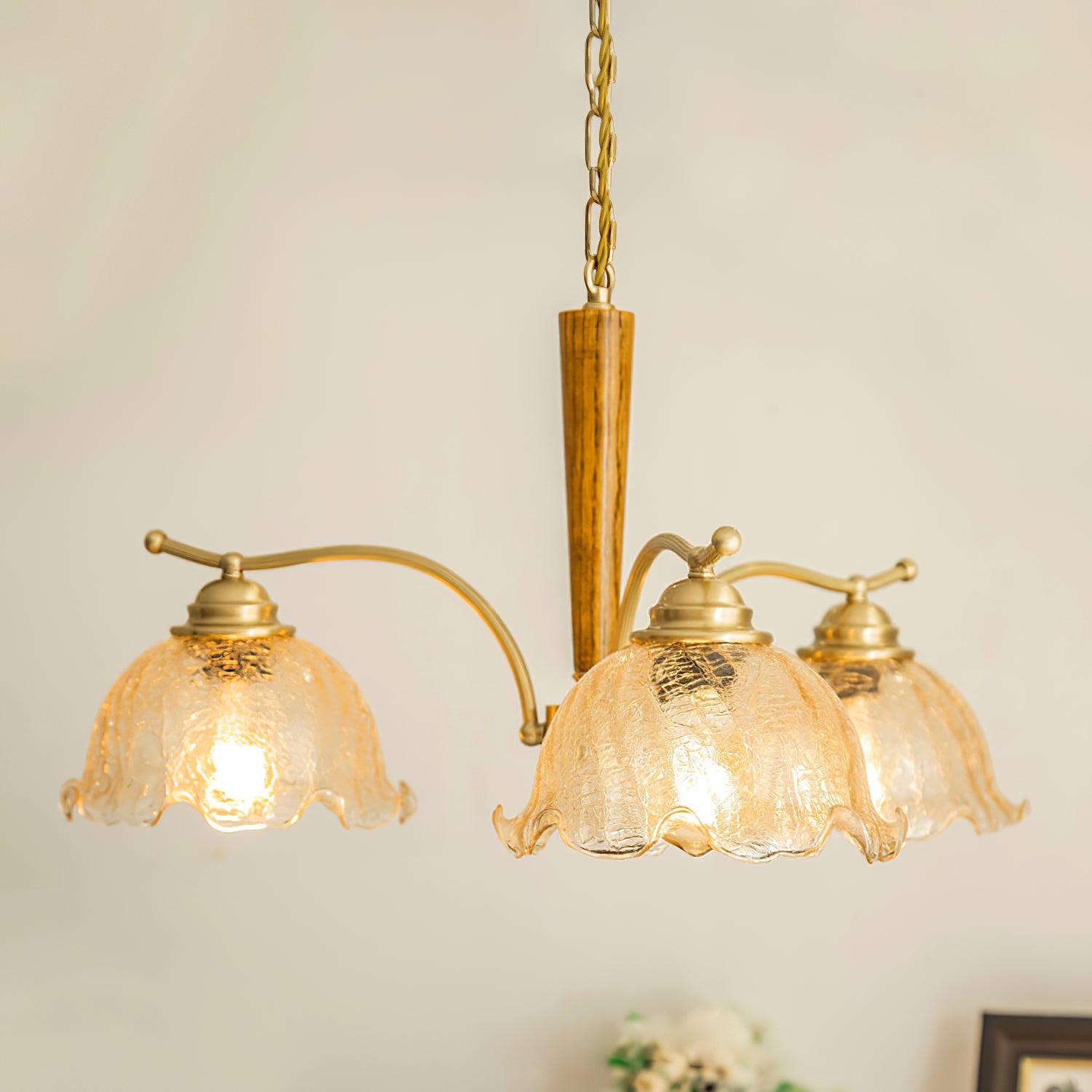 Orchid Vintage Glass Chandelier-Neutral Decor