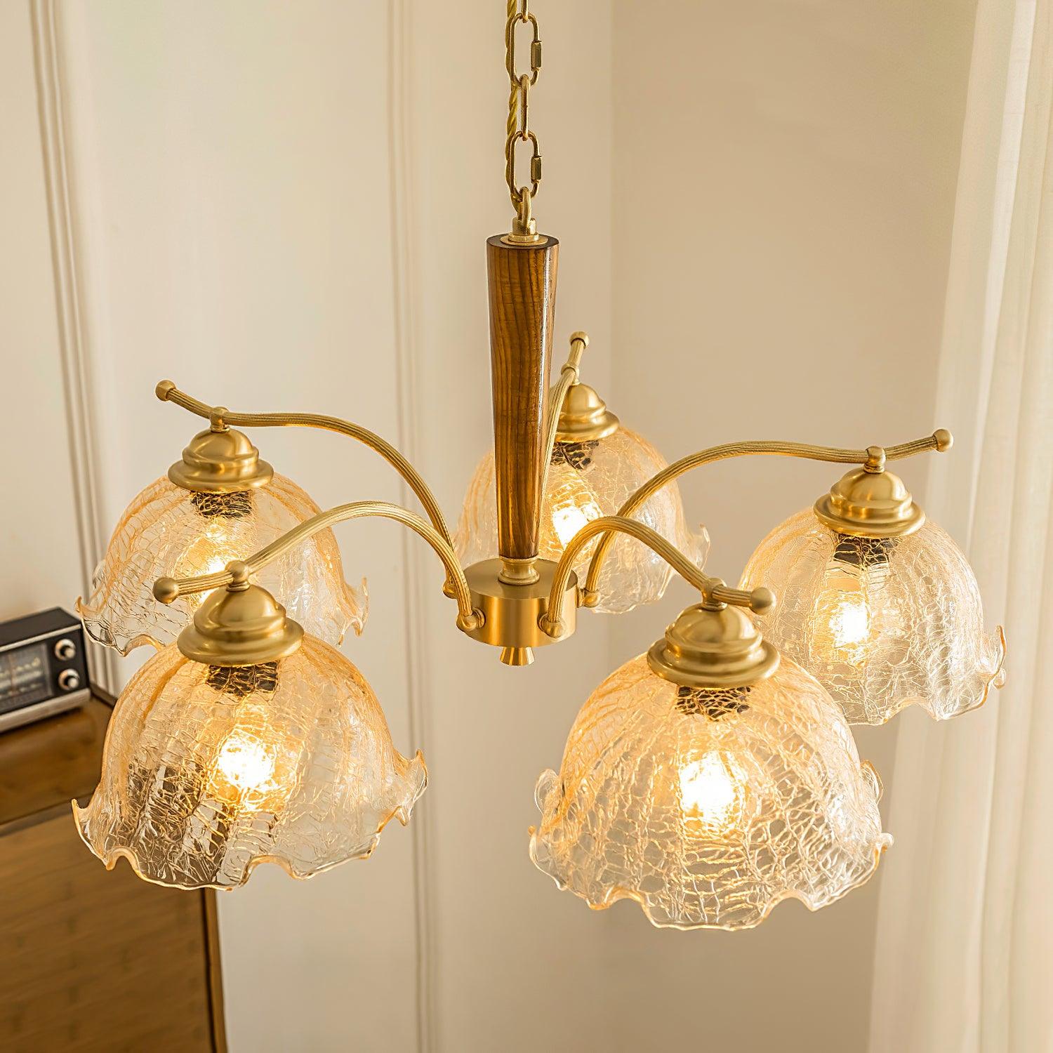 Orchid Vintage Glass Chandelier-Neutral Decor