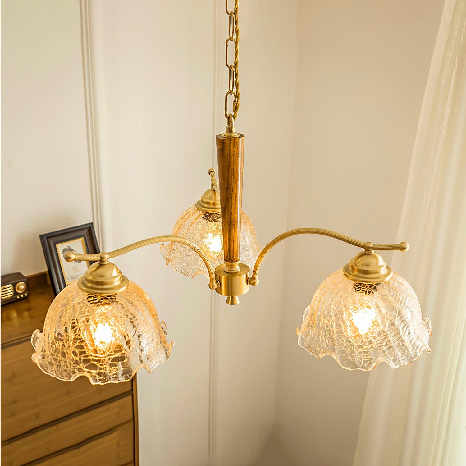 Orchid Vintage Glass Chandelier-Neutral Decor