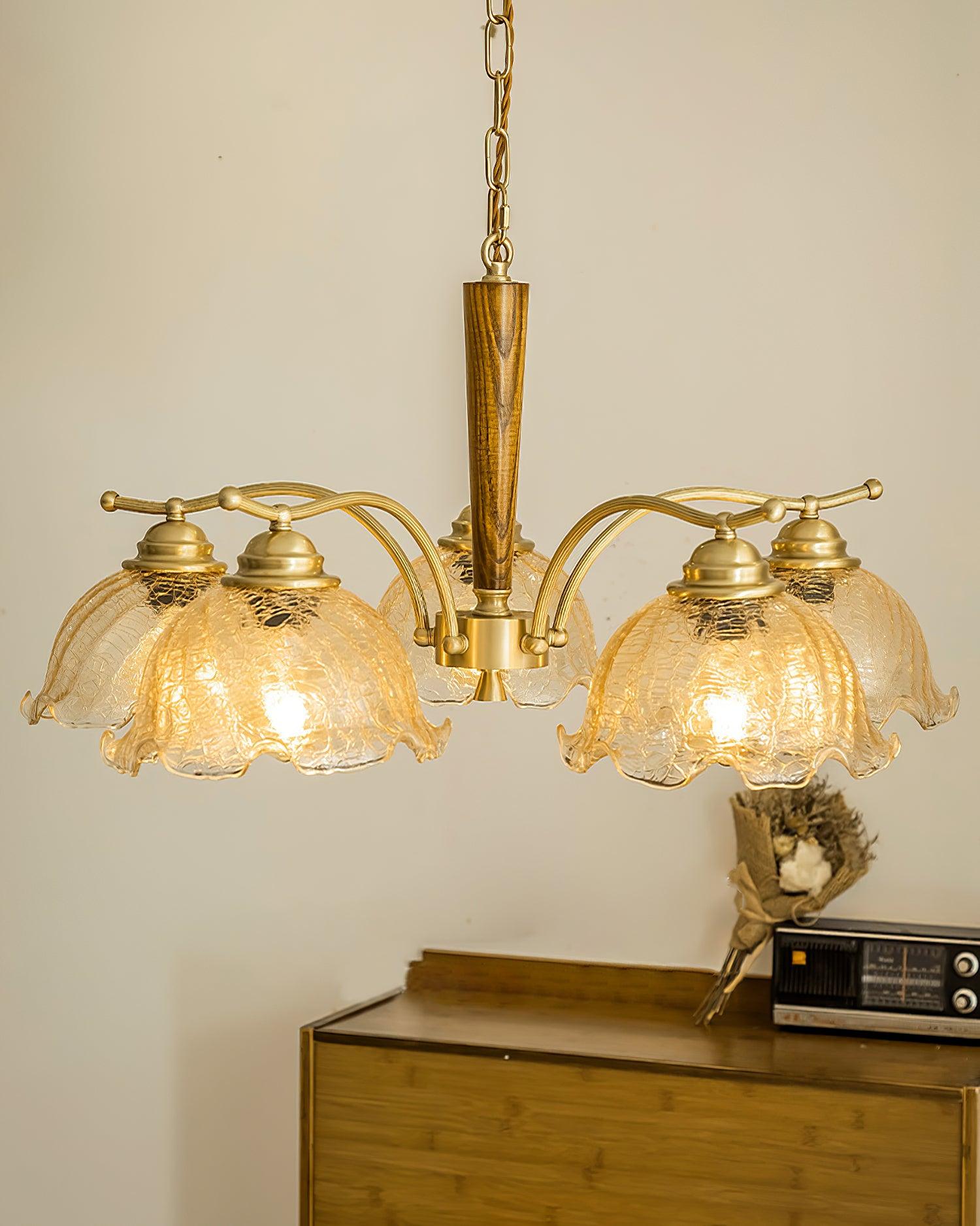 Orchid Vintage Glass Chandelier-Neutral Decor