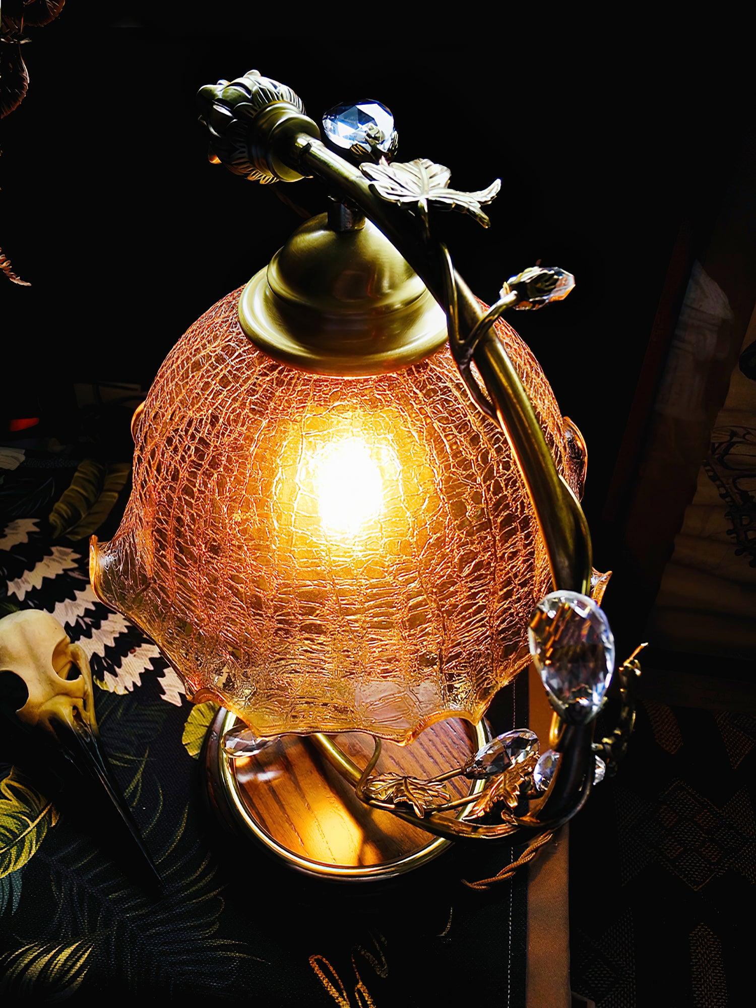 Flarce Brass Wood Table Lamp-Neutral Decor