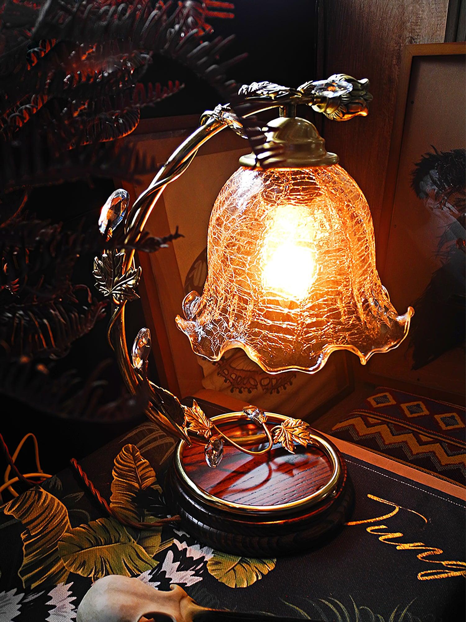 Flarce Brass Wood Table Lamp-Neutral Decor