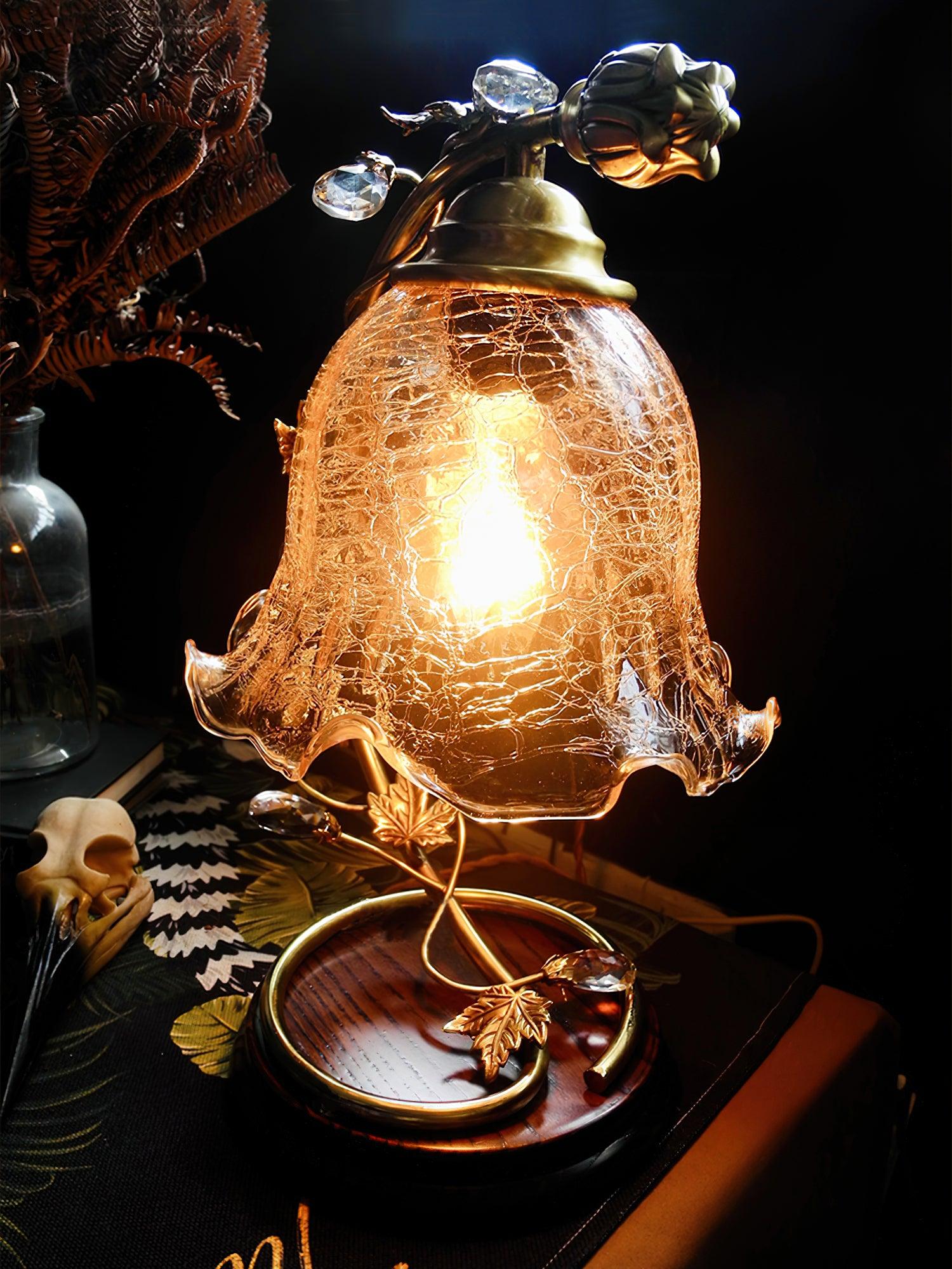 Flarce Brass Wood Table Lamp-Neutral Decor