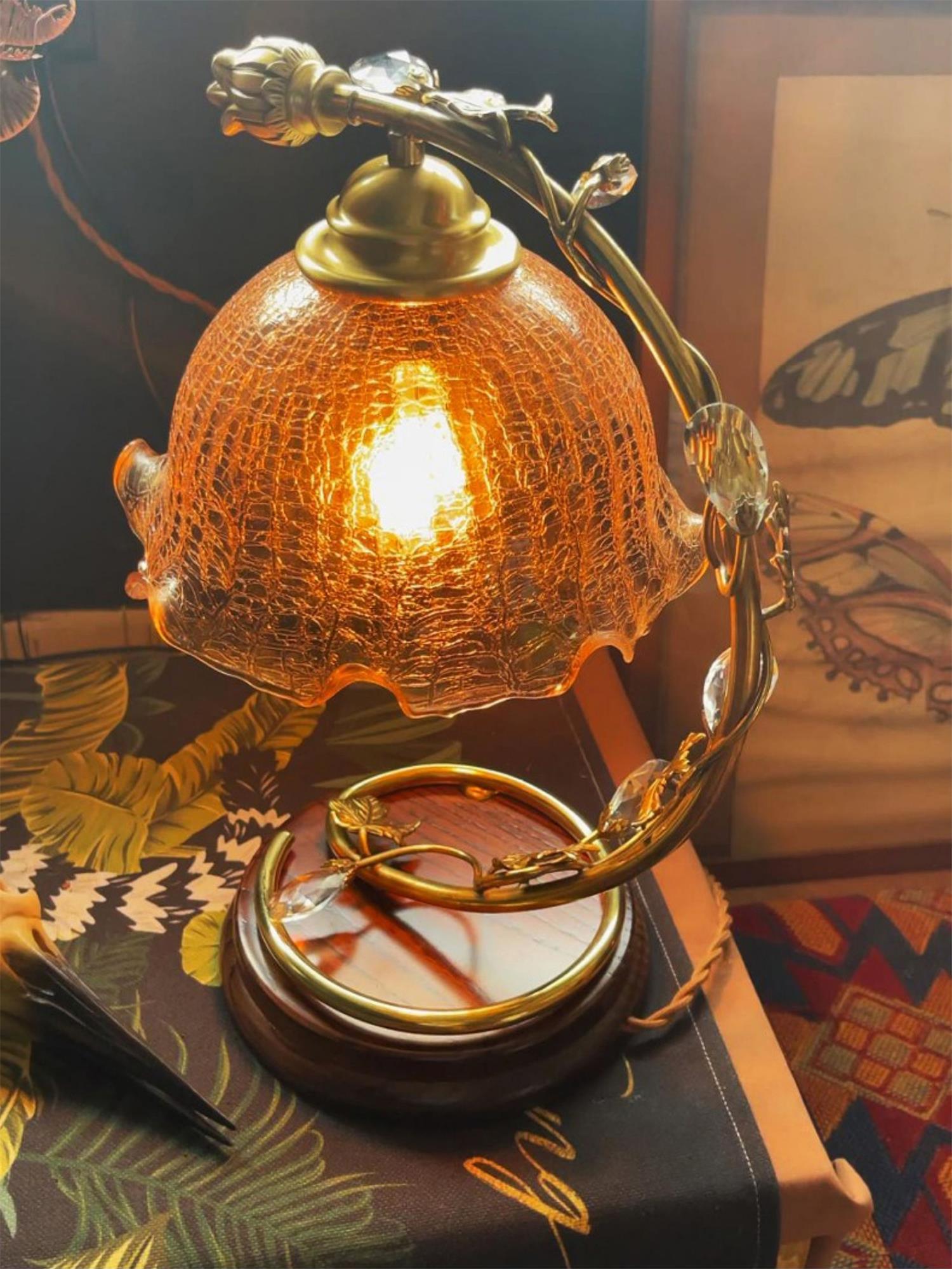Flarce Brass Wood Table Lamp-Neutral Decor