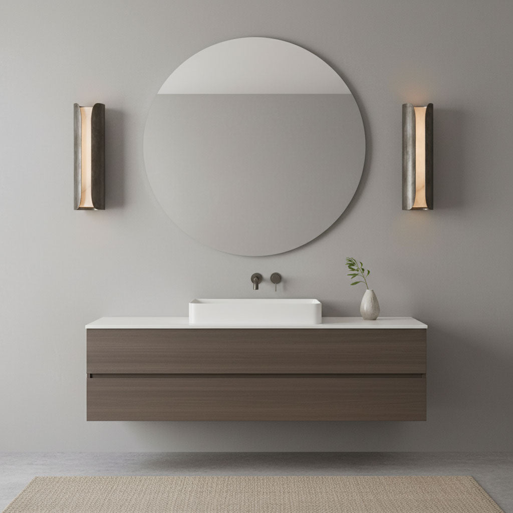 Cradled Alabaster Sconce-Neutral Decor