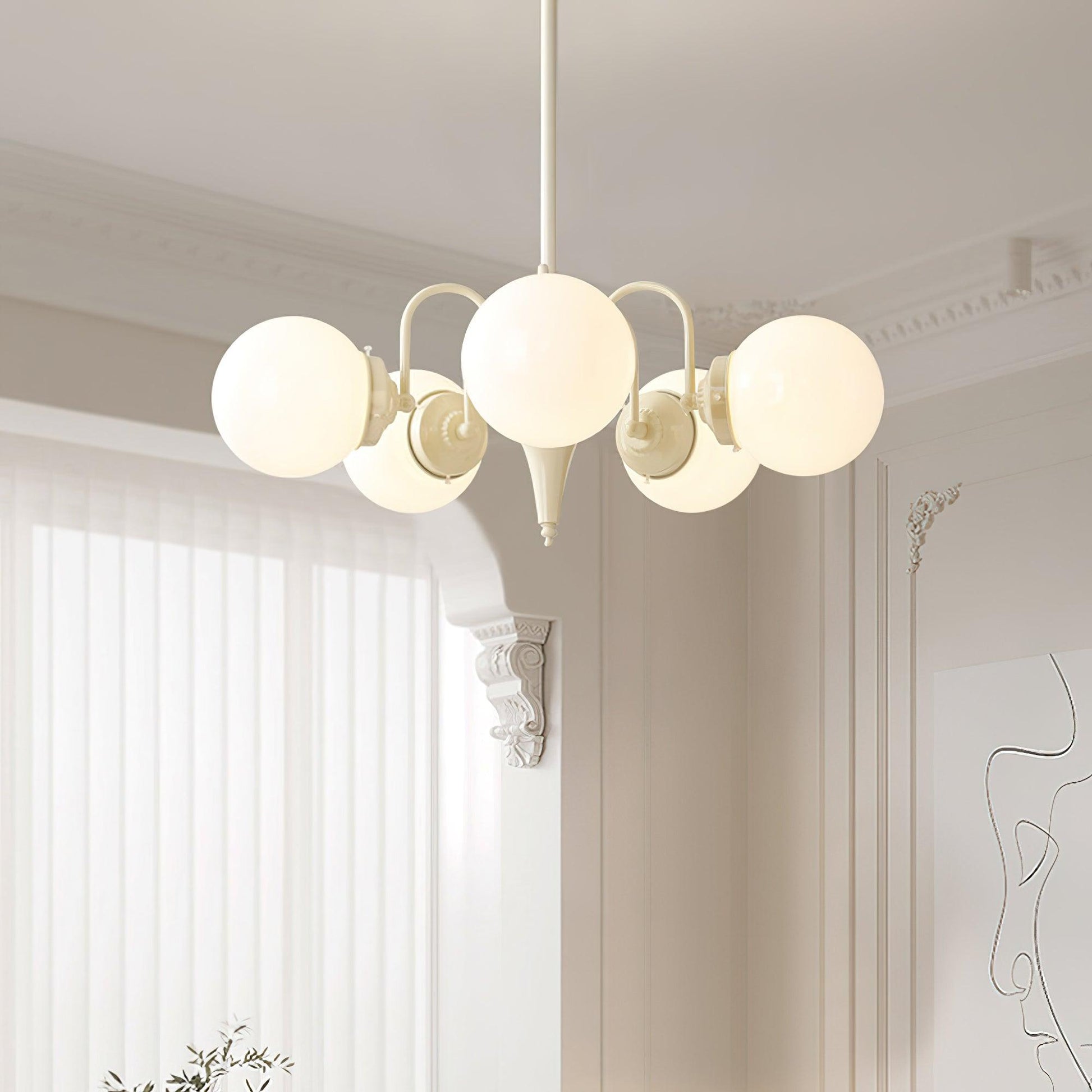 Bren Chandelier Globe Cream Modern-Neutral Decor