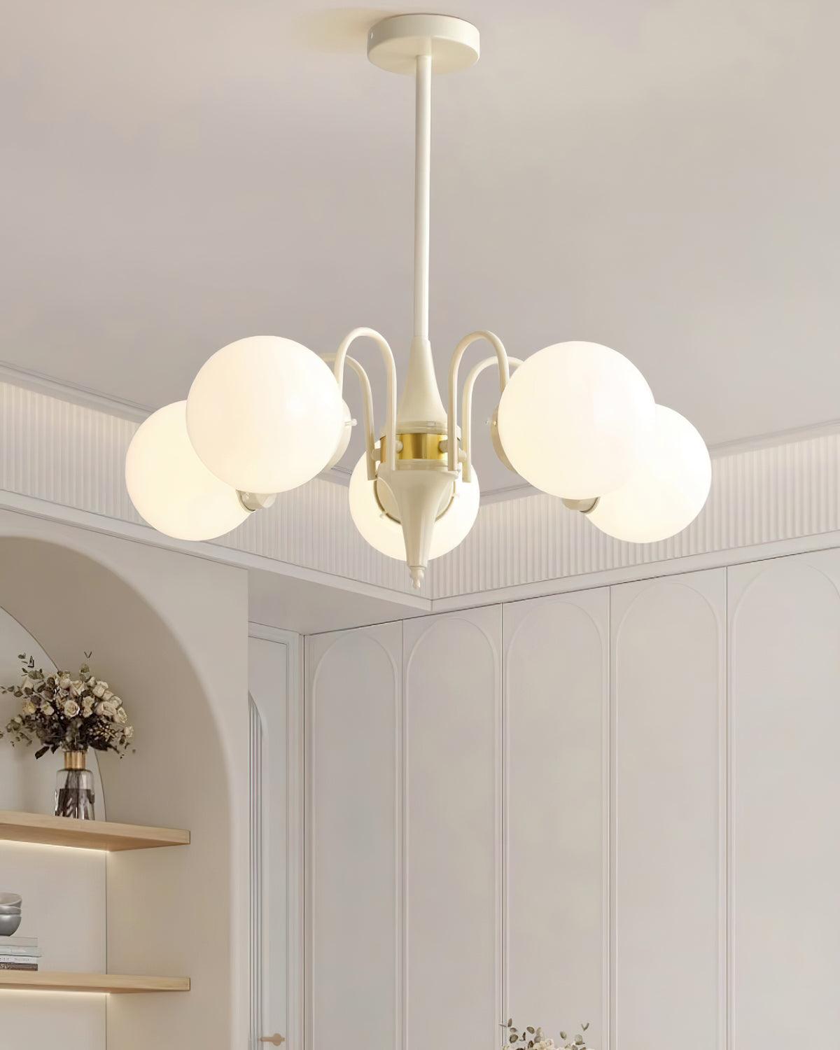 Bren Chandelier Globe Cream Modern-Neutral Decor