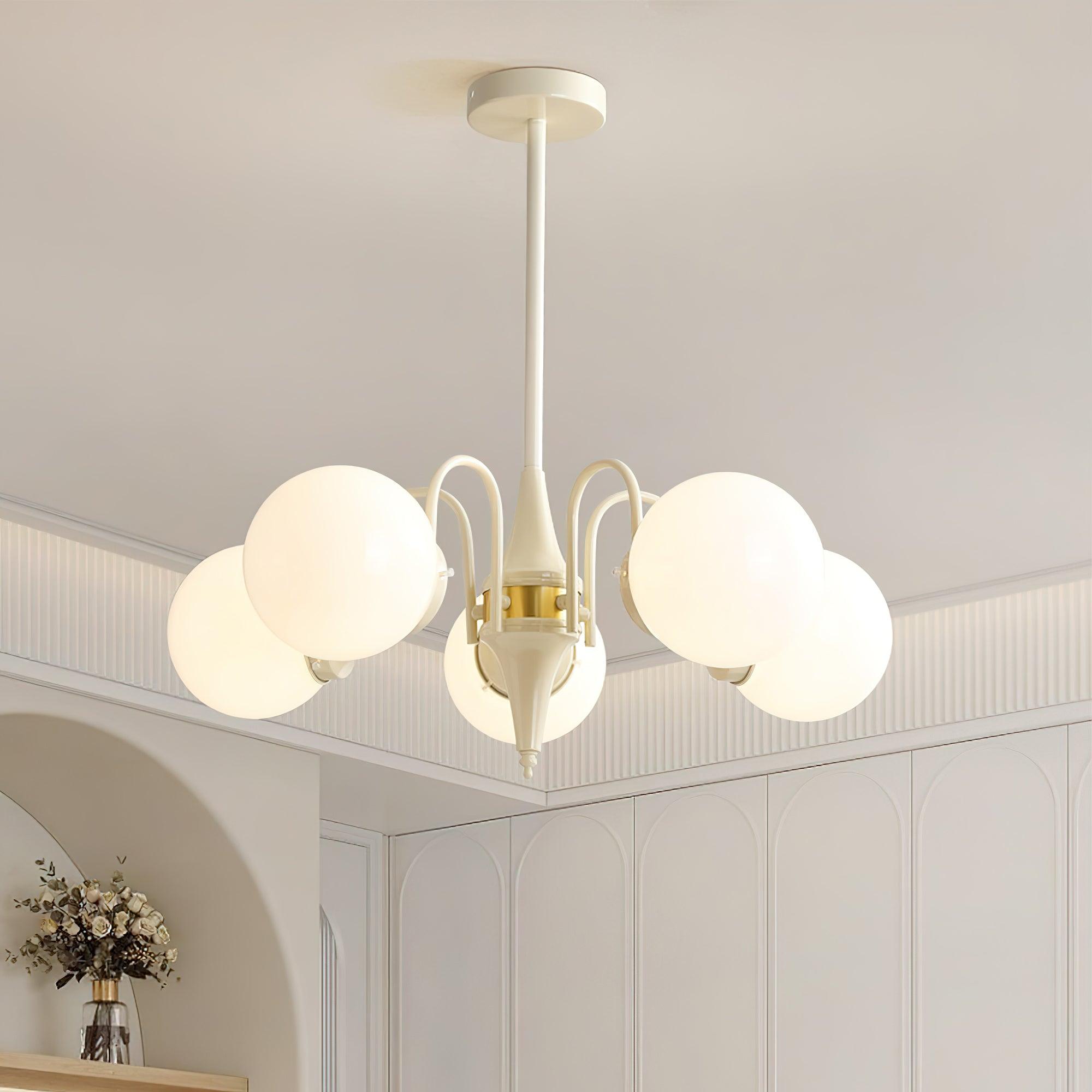 Bren Chandelier Globe Cream Modern-Neutral Decor