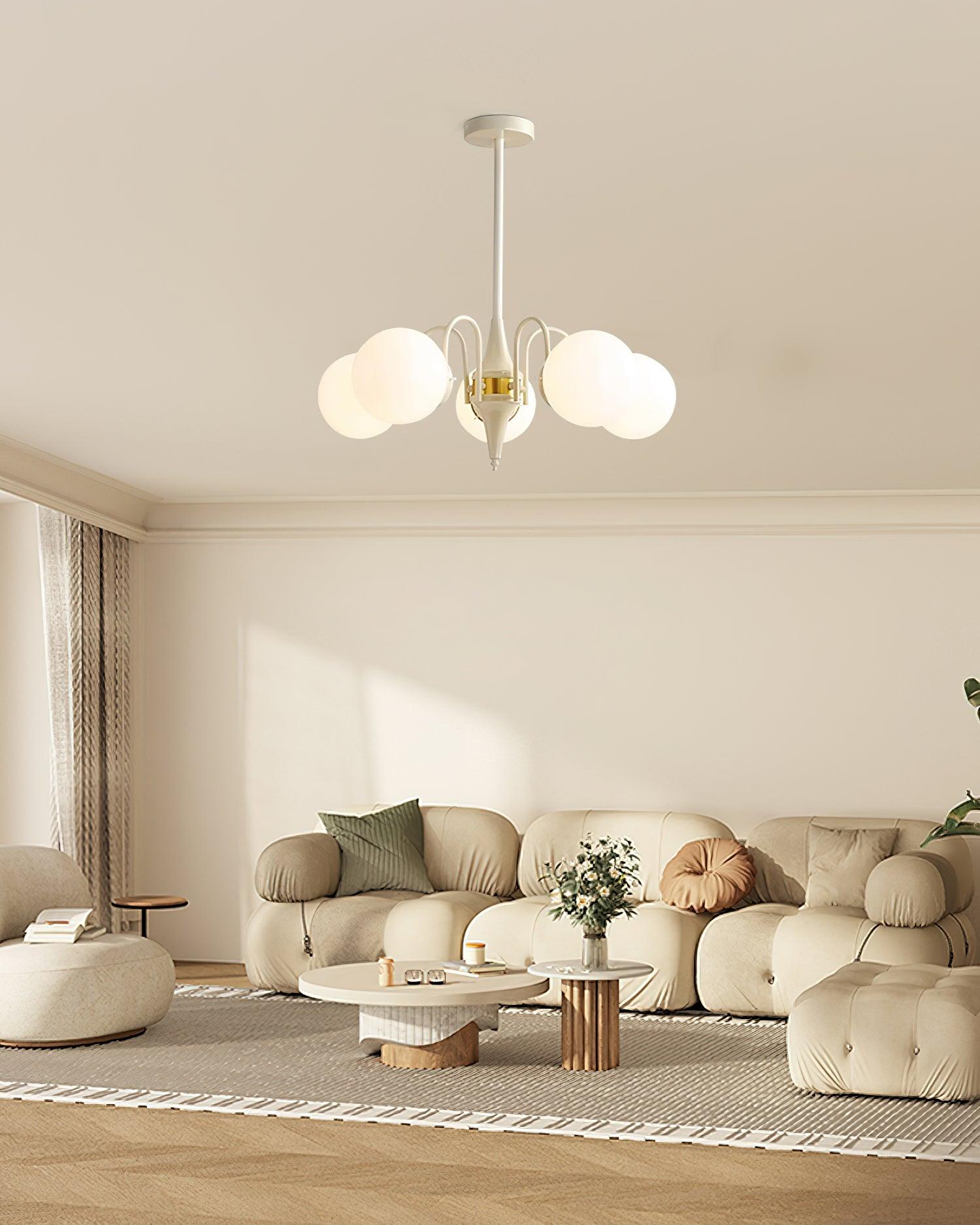 Bren Chandelier Globe Cream Modern-Neutral Decor