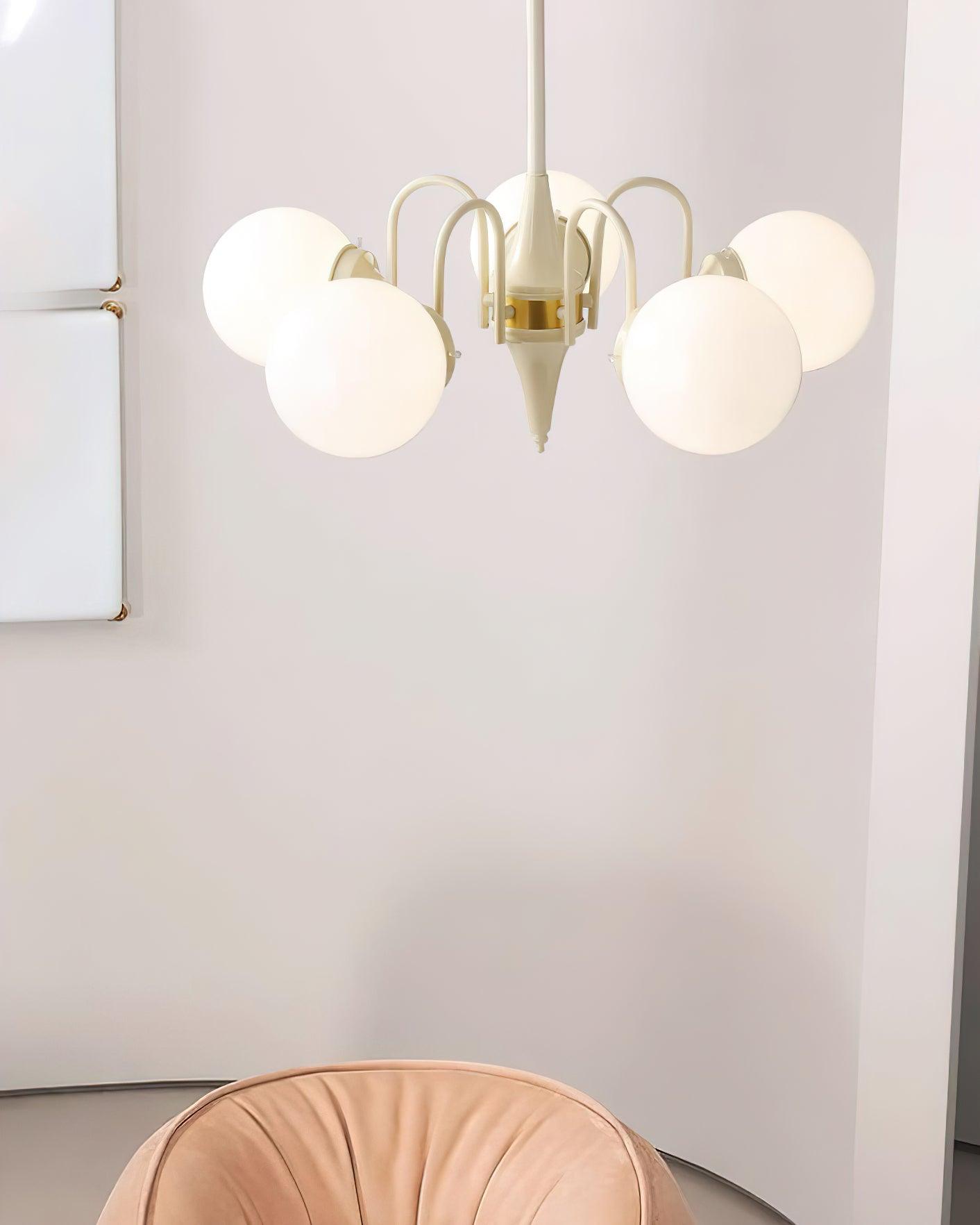 Bren Chandelier Globe Cream Modern-Neutral Decor