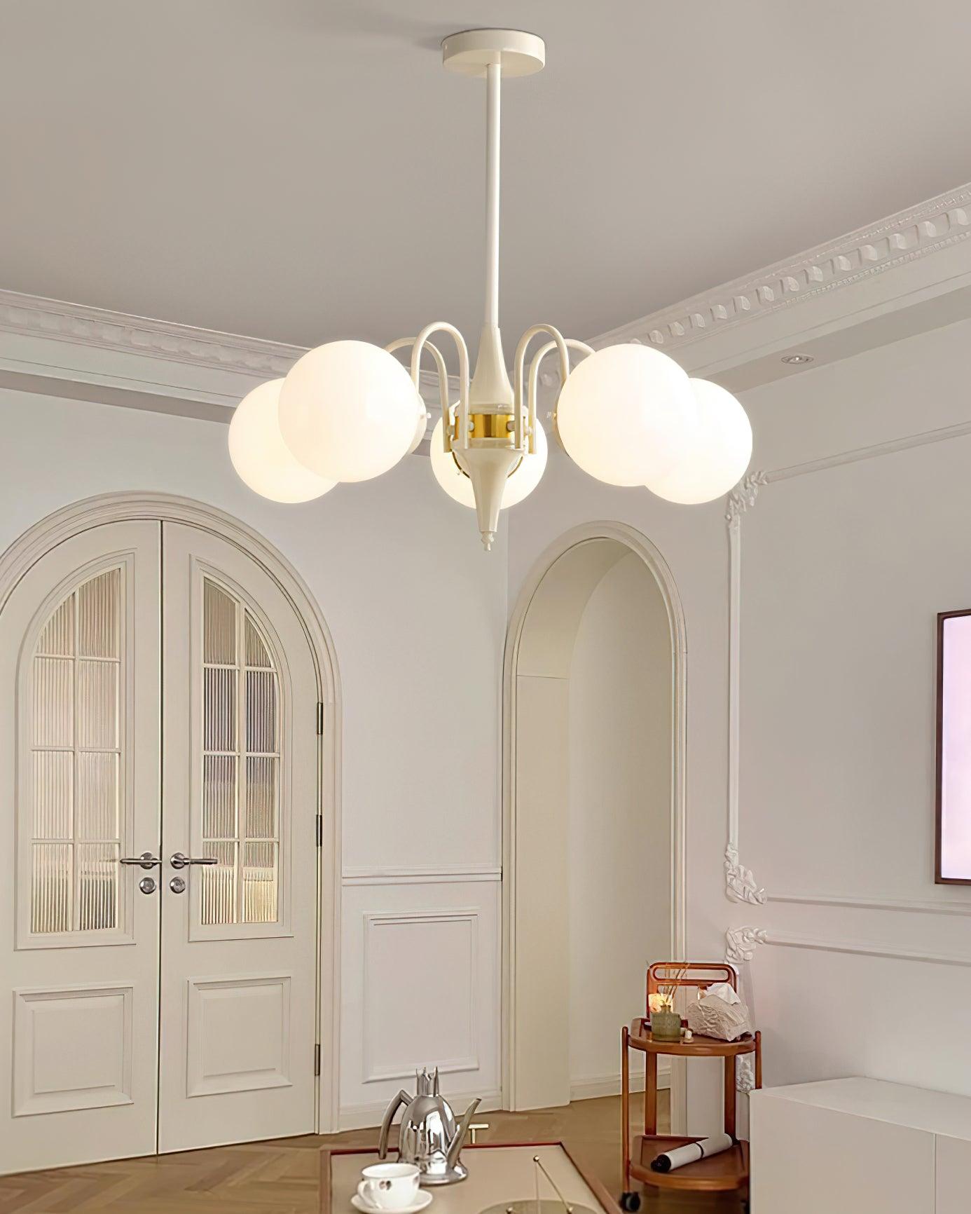 Bren Chandelier Globe Cream Modern-Neutral Decor