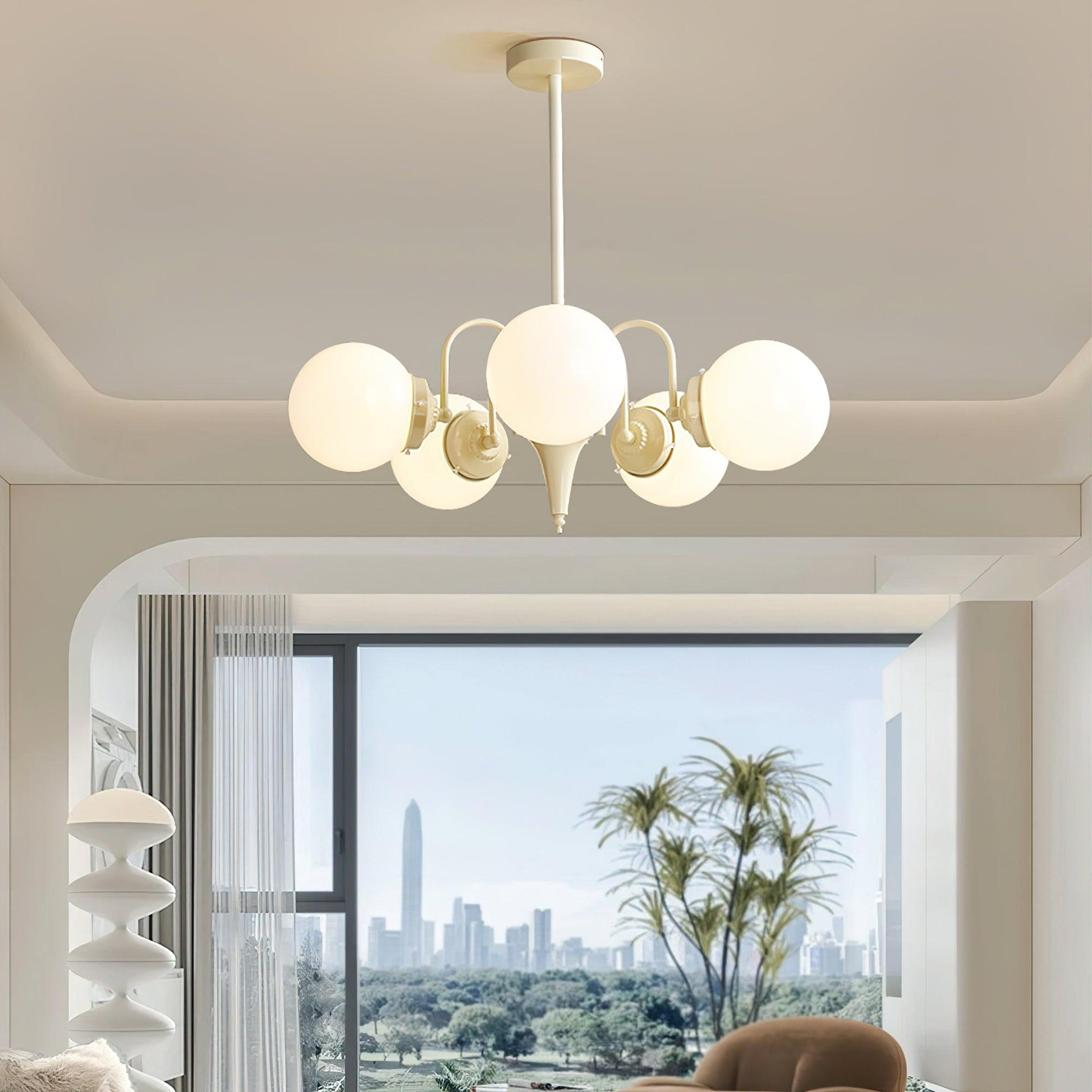 Bren Chandelier Globe Cream Modern-Neutral Decor
