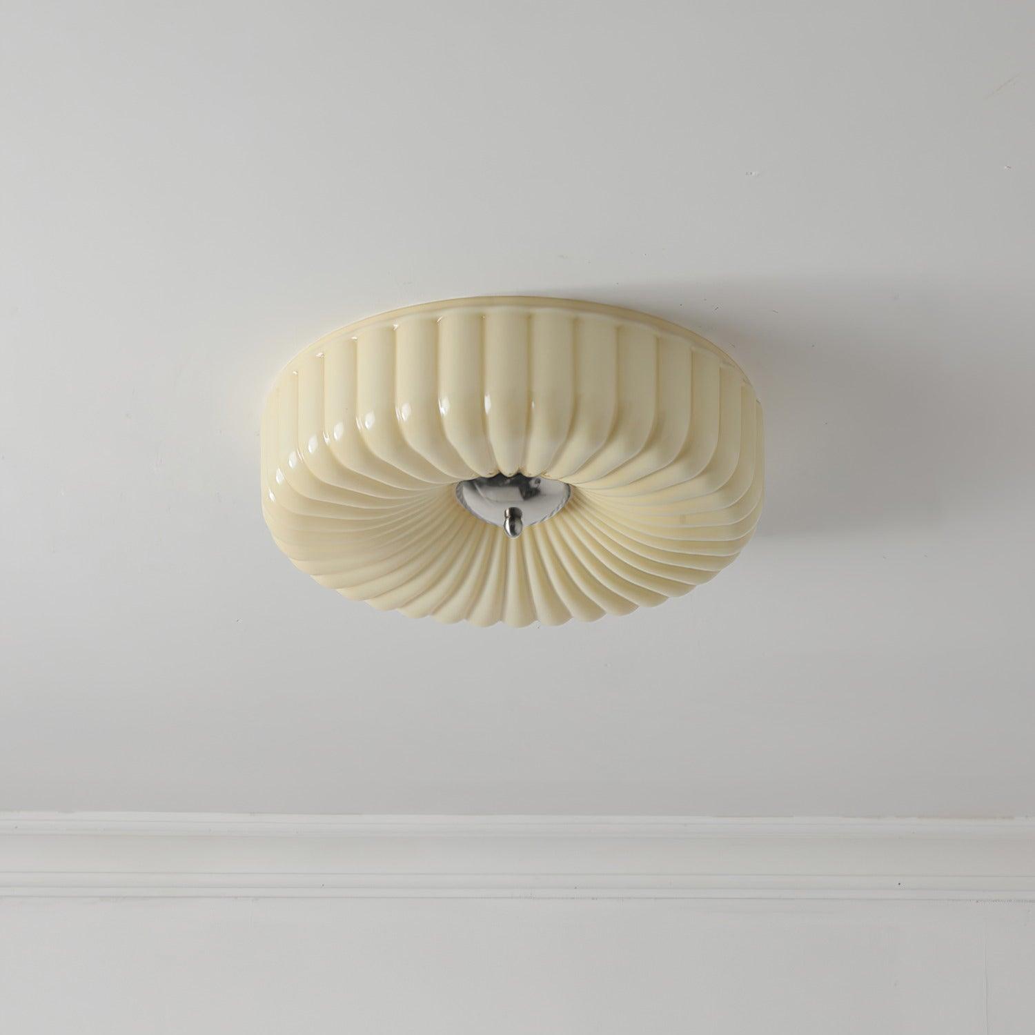 Mivone Cream Glass Flush Mount Ceiling Light