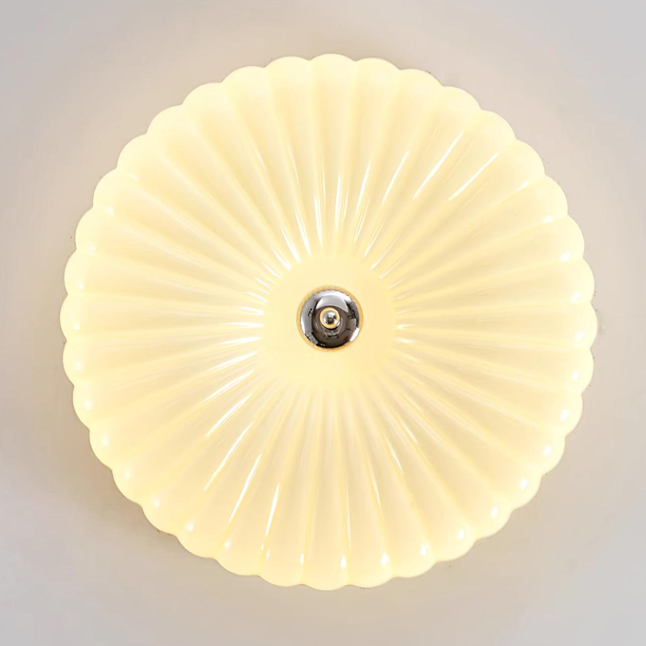 Mivone Cream Glass Flush Mount Ceiling Light