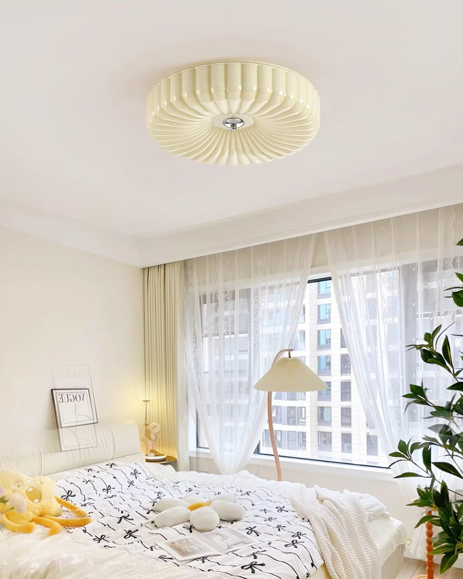 Mivone Cream Glass Flush Mount Ceiling Light