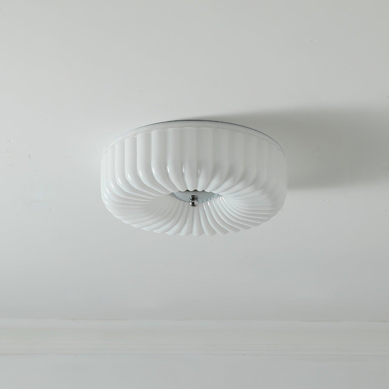 Mivone Cream Glass Flush Mount Ceiling Light