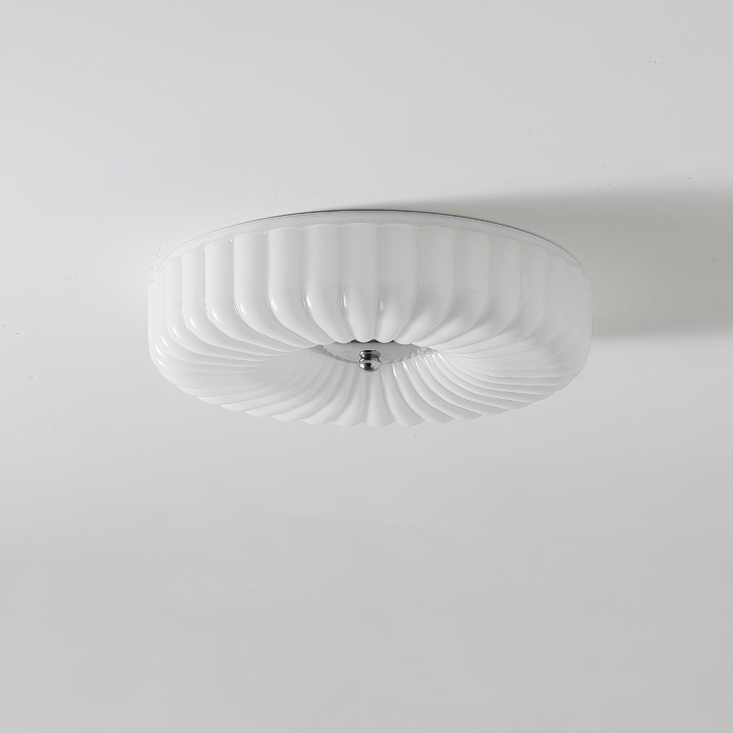 Mivone Cream Glass Flush Mount Ceiling Light