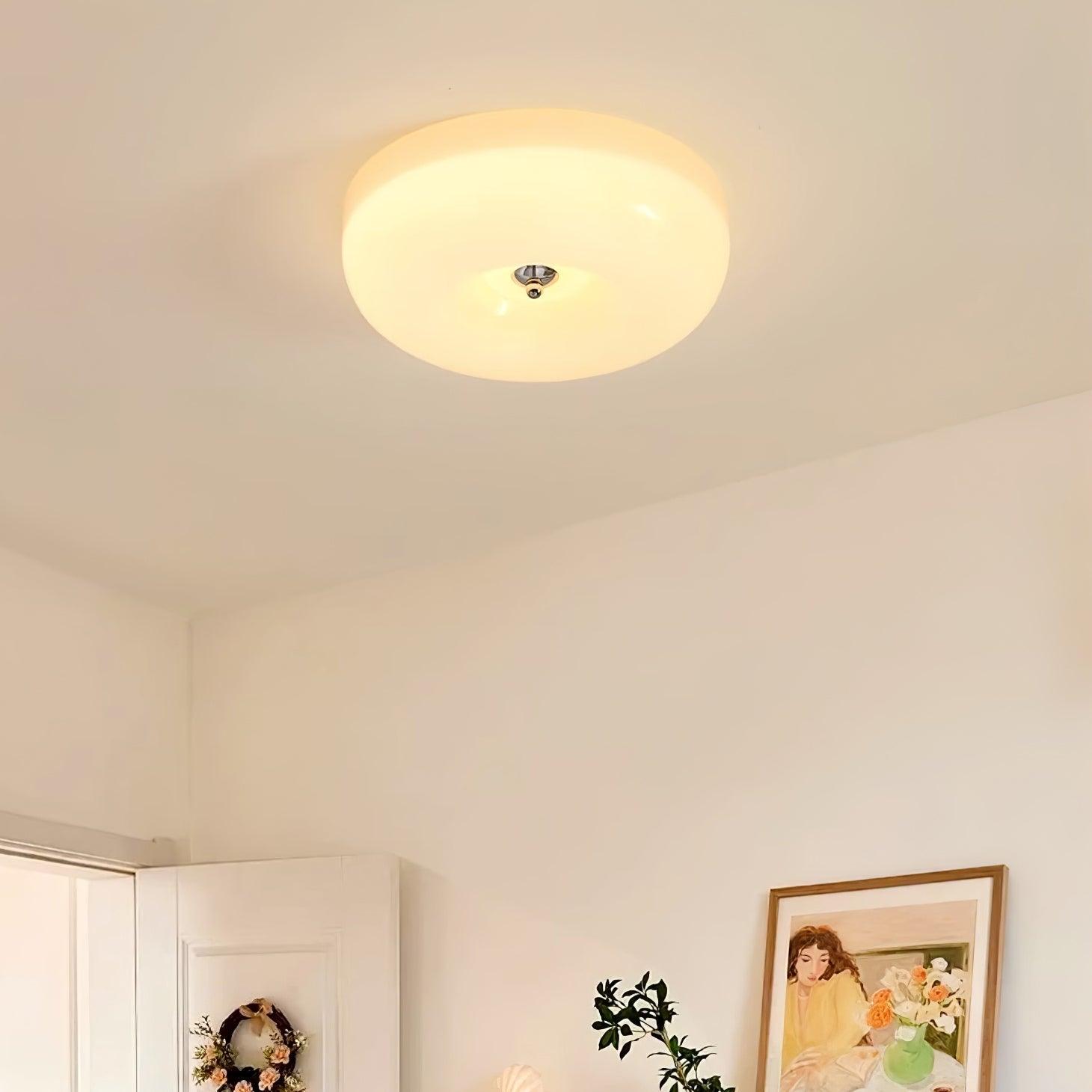Solara Chandelier Cream Pudding with Blown Glass-Neutral Decor