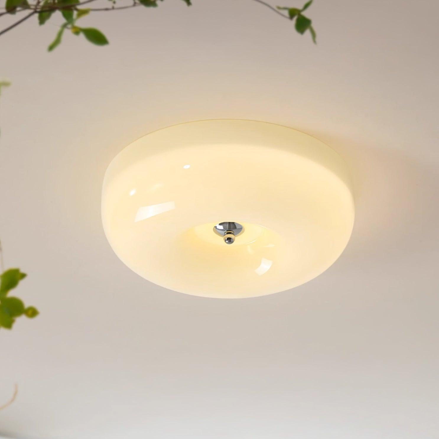 Solara Chandelier Cream Pudding with Blown Glass-Neutral Decor