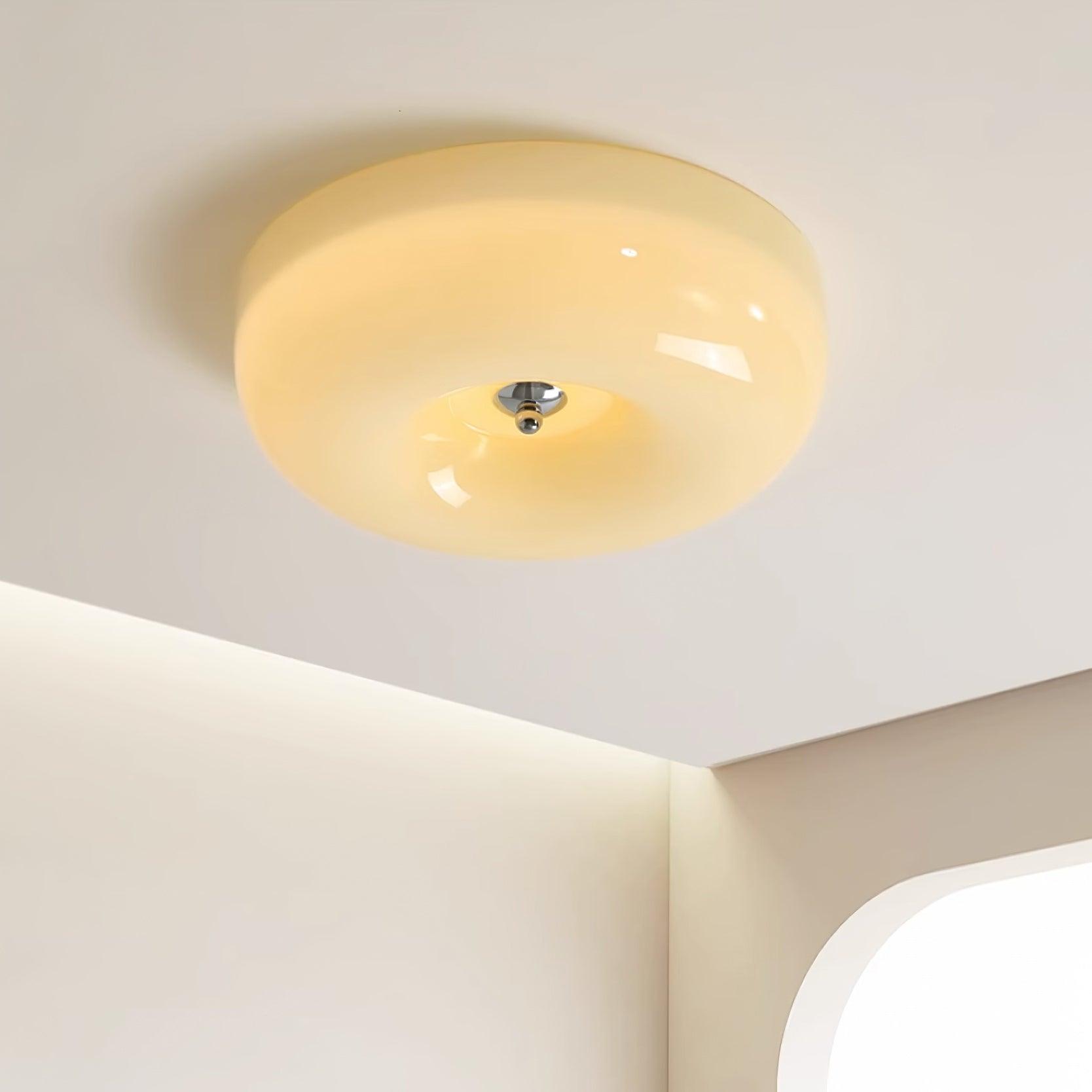 Solara Chandelier Cream Pudding with Blown Glass-Neutral Decor