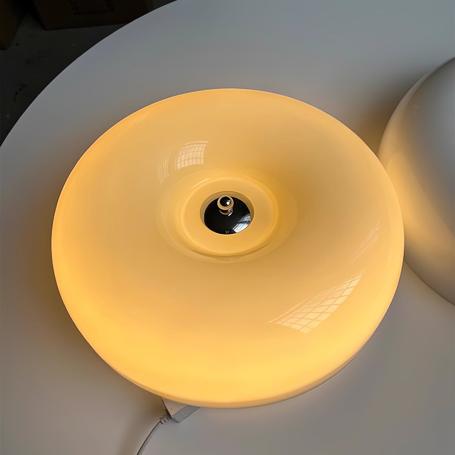 Solara Chandelier Cream Pudding with Blown Glass-Neutral Decor