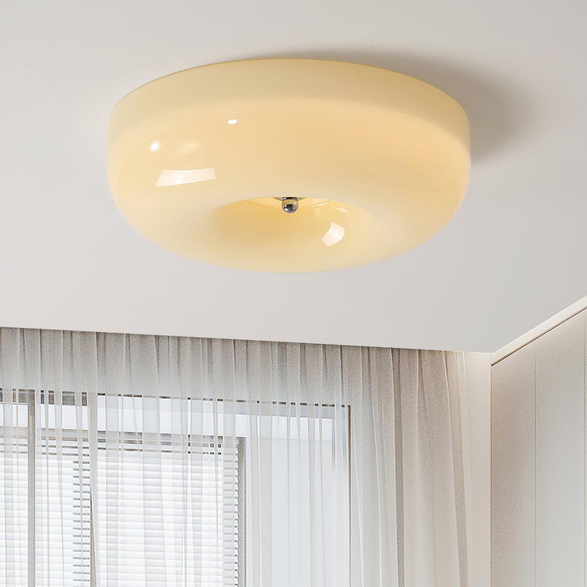 Solara Chandelier Cream Pudding with Blown Glass-Neutral Decor