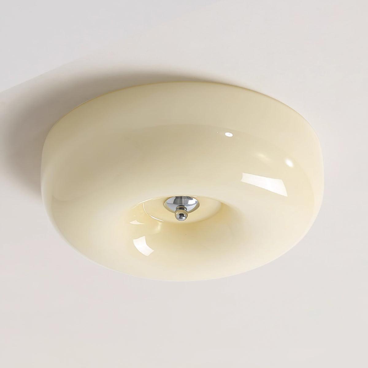 Solara Chandelier Cream Pudding with Blown Glass-Neutral Decor